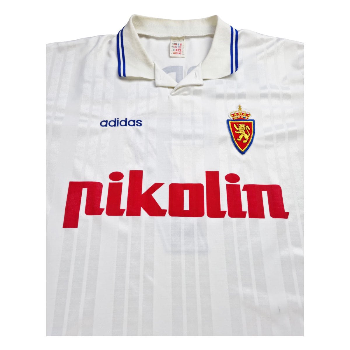 1995/96 Real Zaragoza Home Football Shirt (XL) Adidas #7 Pardeza
