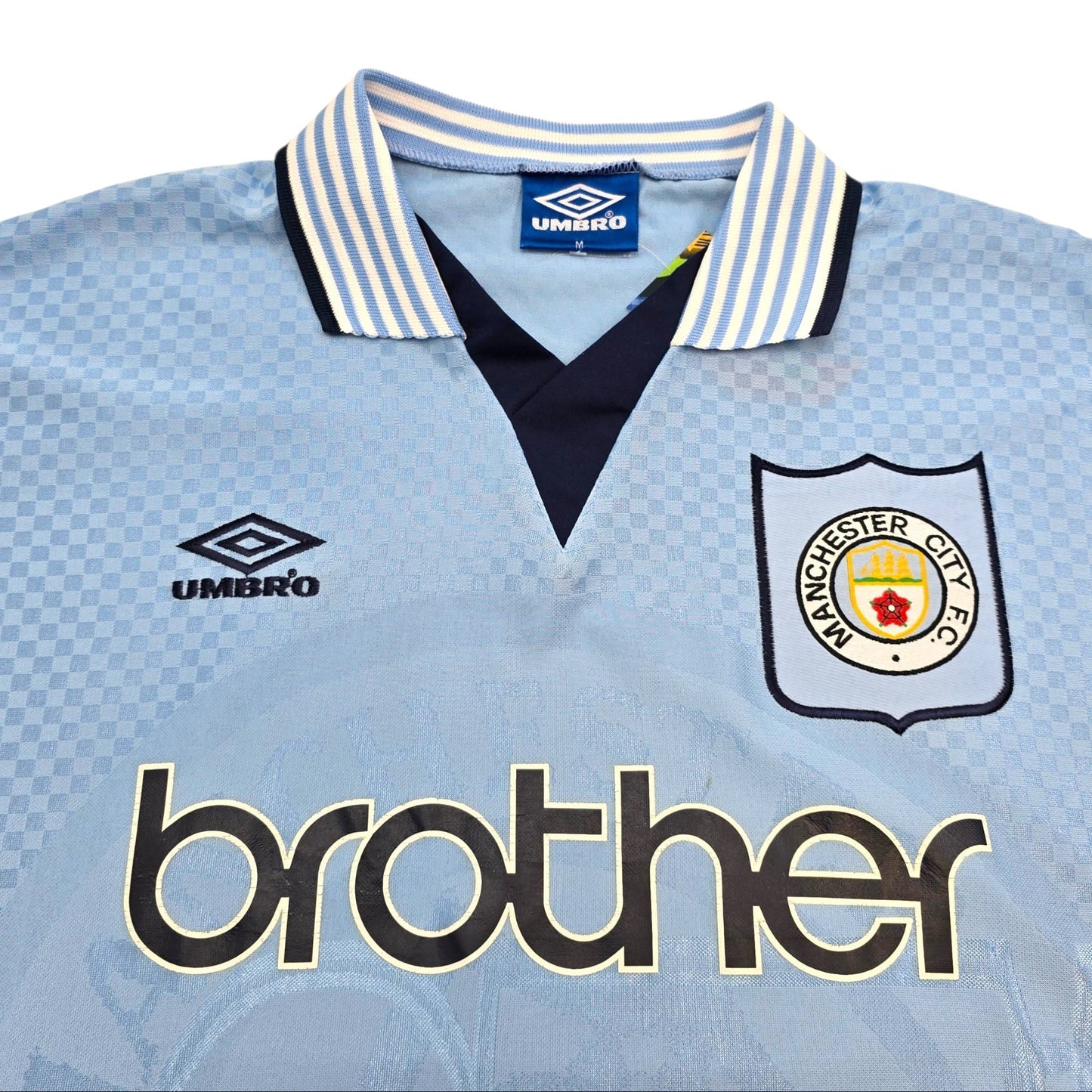 1995/97 Manchester City Home Football Shirt (M) Umbro
