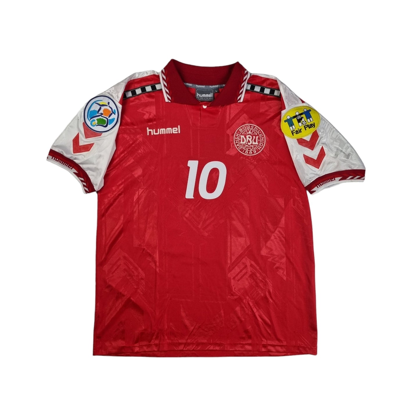 1996/97 Denmark Home Football Shirt (L) Hummel #10 M.Laudrup