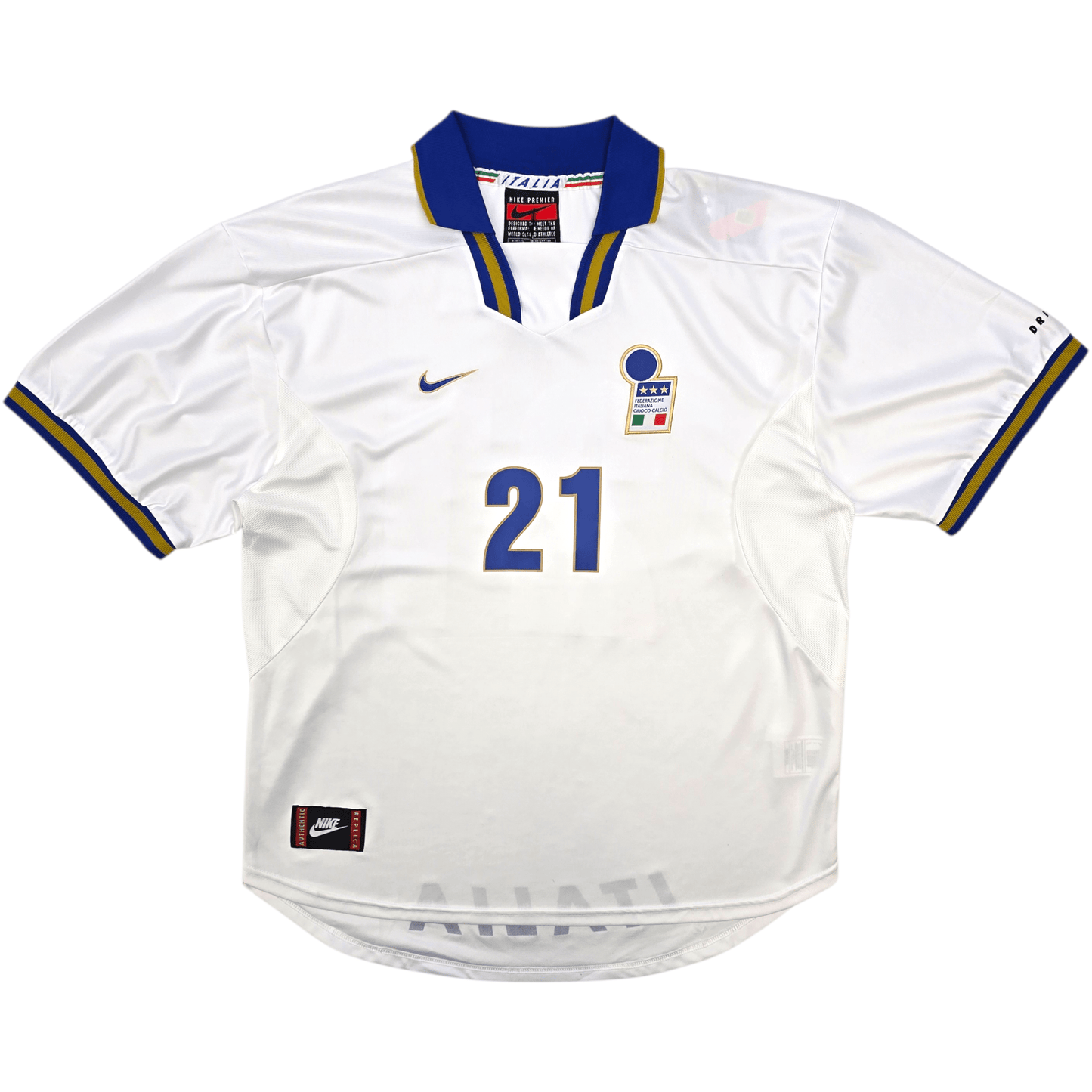 1996/97 Italy Away Football Shirt (2XL) Nike #21 Zola