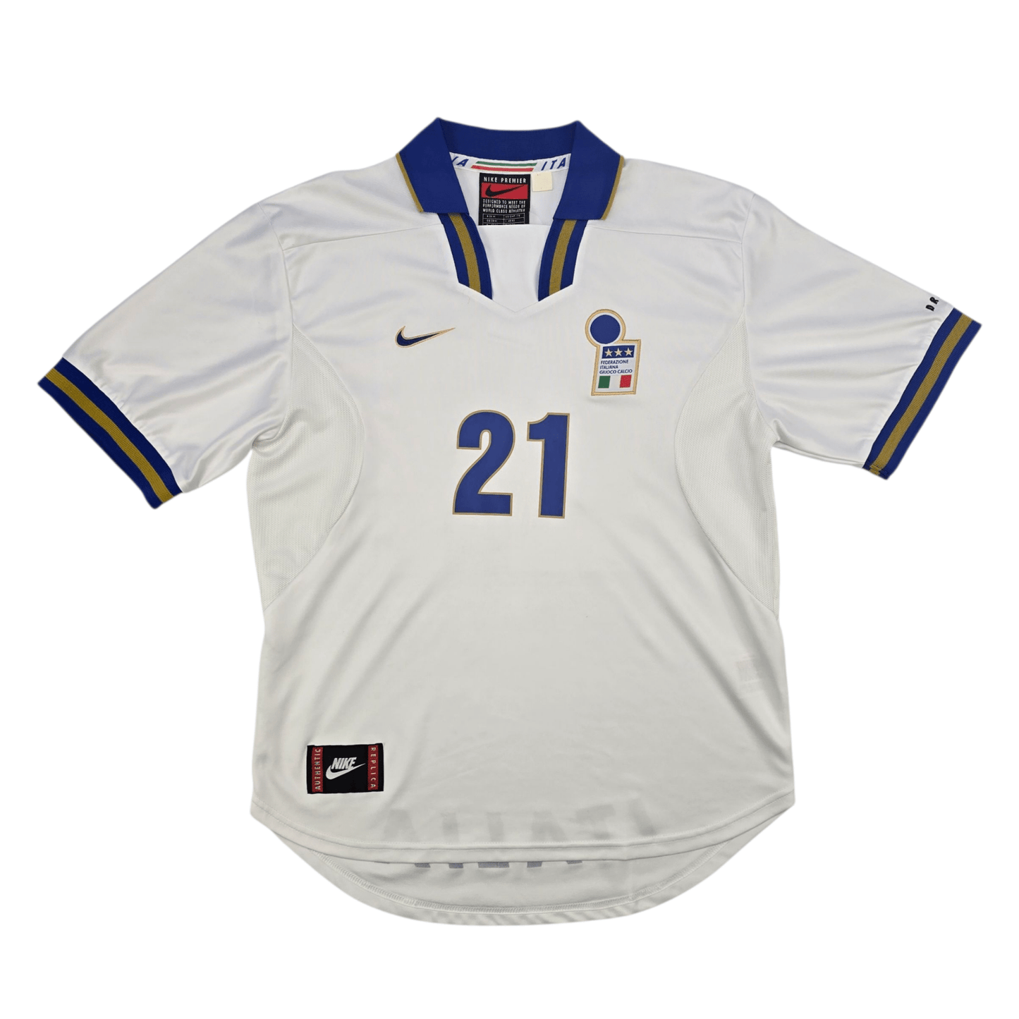 1996/97 Italy Away Football Shirt (M) Nike #21 Zola