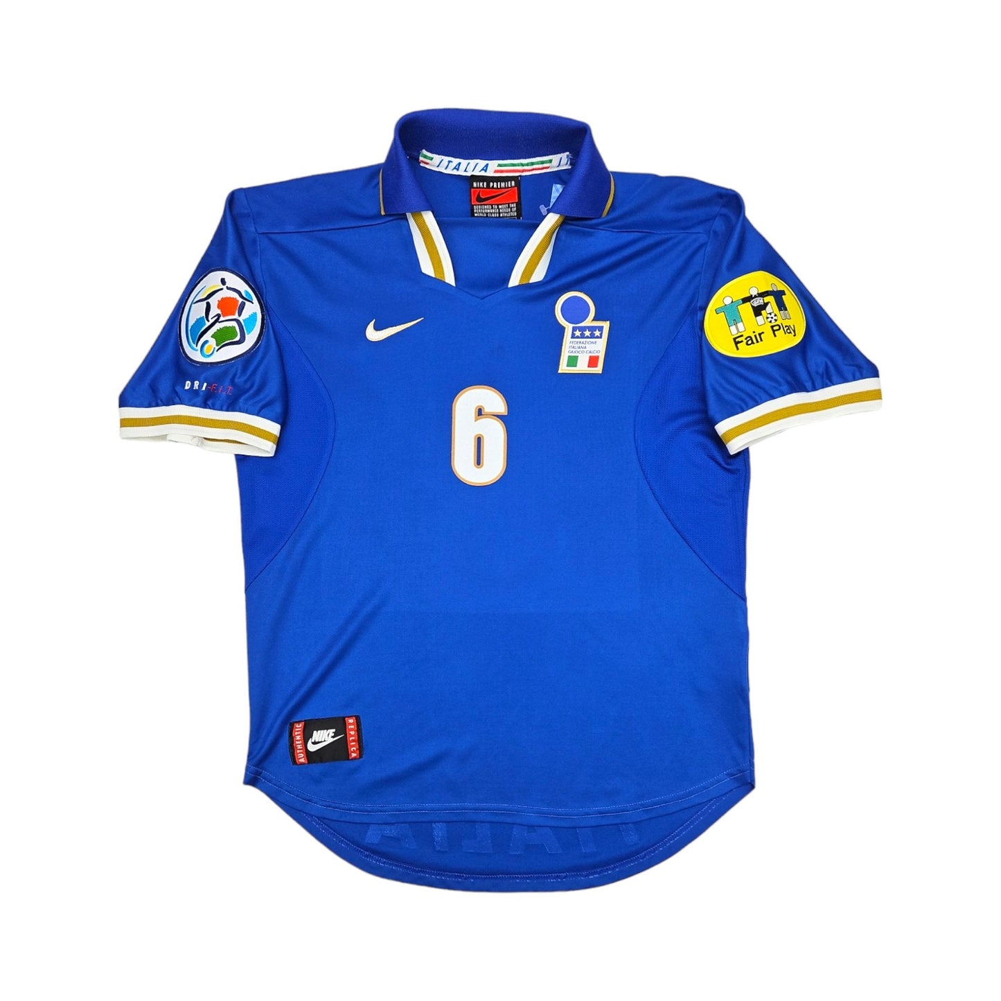 1996/97 Italy Home Football Shirt (M) Nike #6 Nesta (EURO 96)