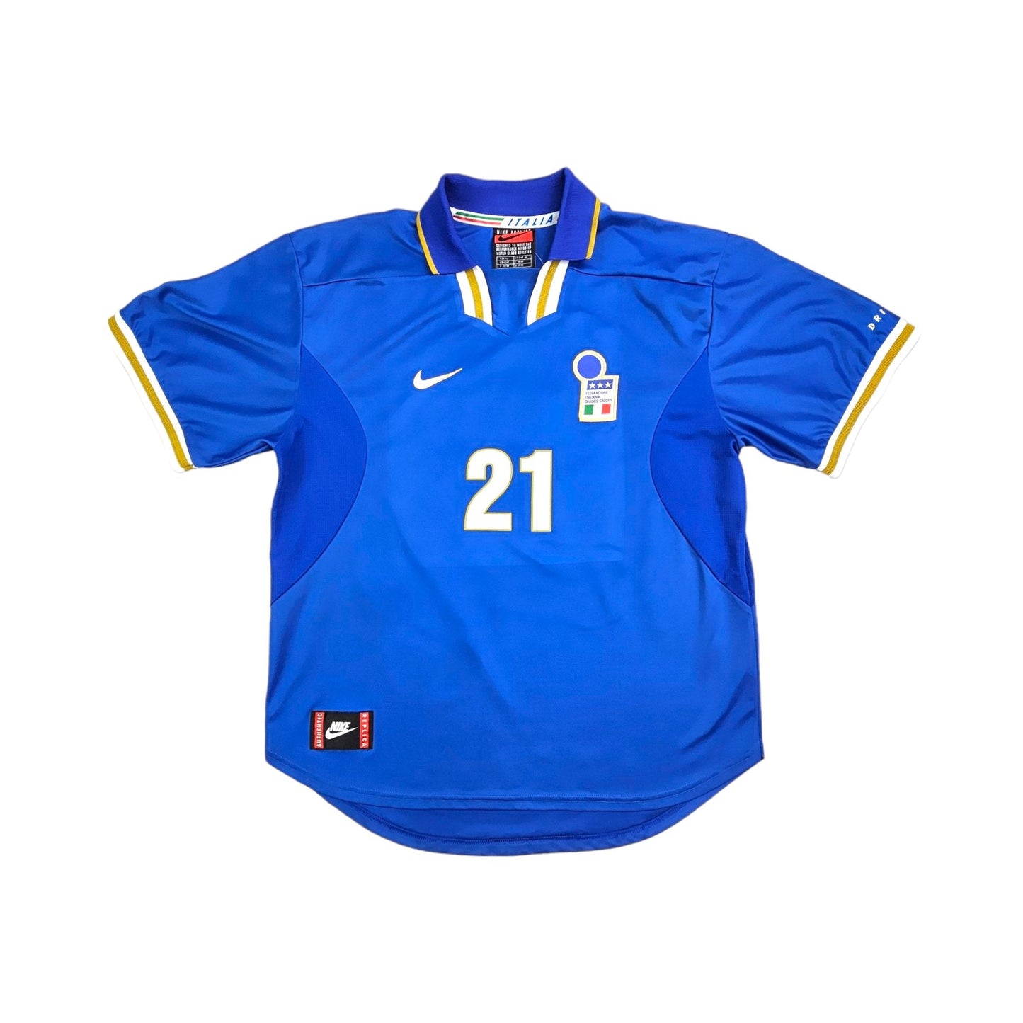 1996/97 Italy Home Football Shirt (XL) Nike # 21 Zola