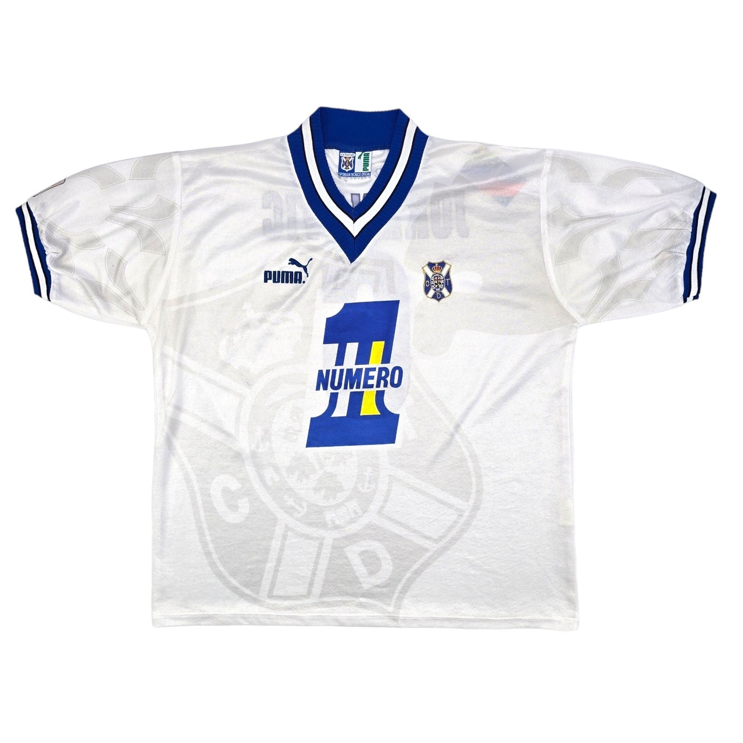 1996/97 Tenerife Home Football Shirt (2XL) Puma #6 Jakanovic (Match Worn)