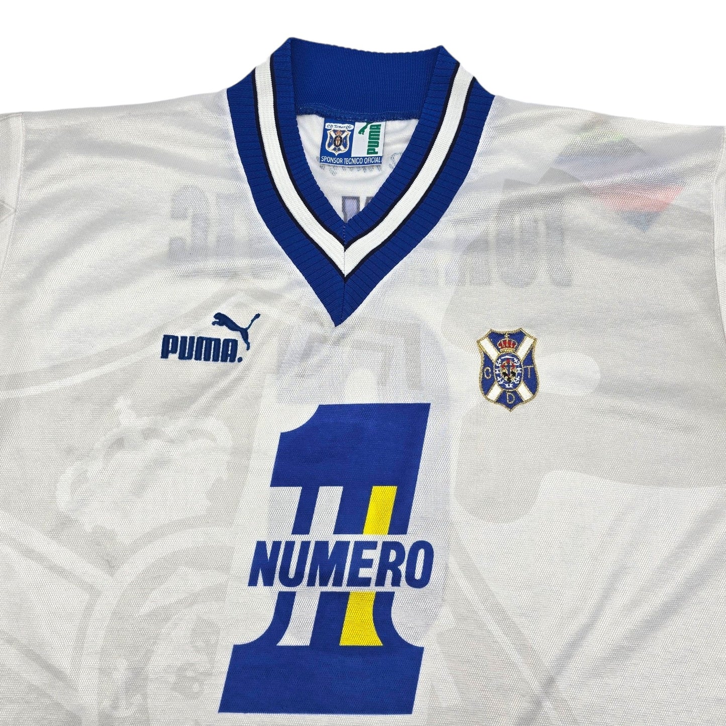 1996/97 Tenerife Home Football Shirt (2XL) Puma #6 Jakanovic (Match Worn)
