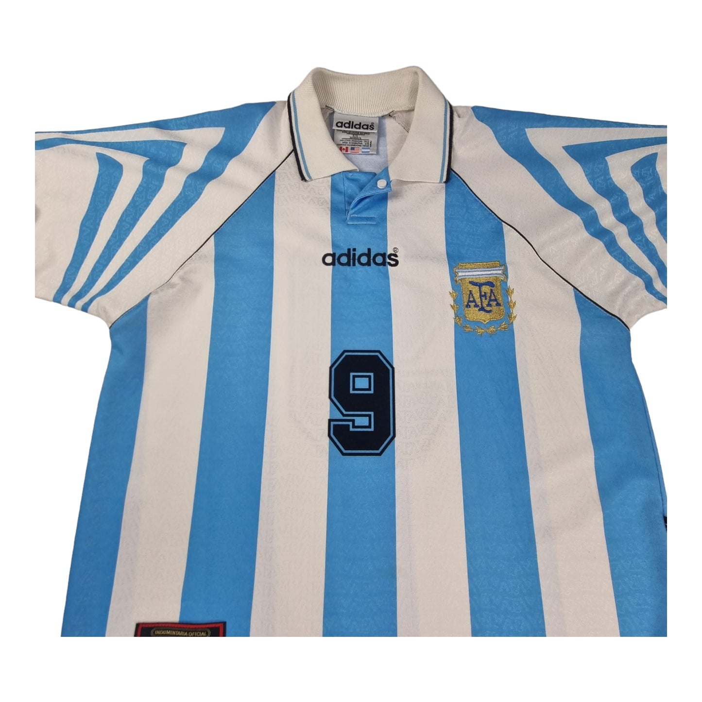 1996/98 Argentina Home Football Shirt (M) Adidas # 9 (Batistuta)