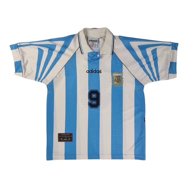 1996/98 Argentina Home Football Shirt (M) Adidas # 9 (Batistuta)