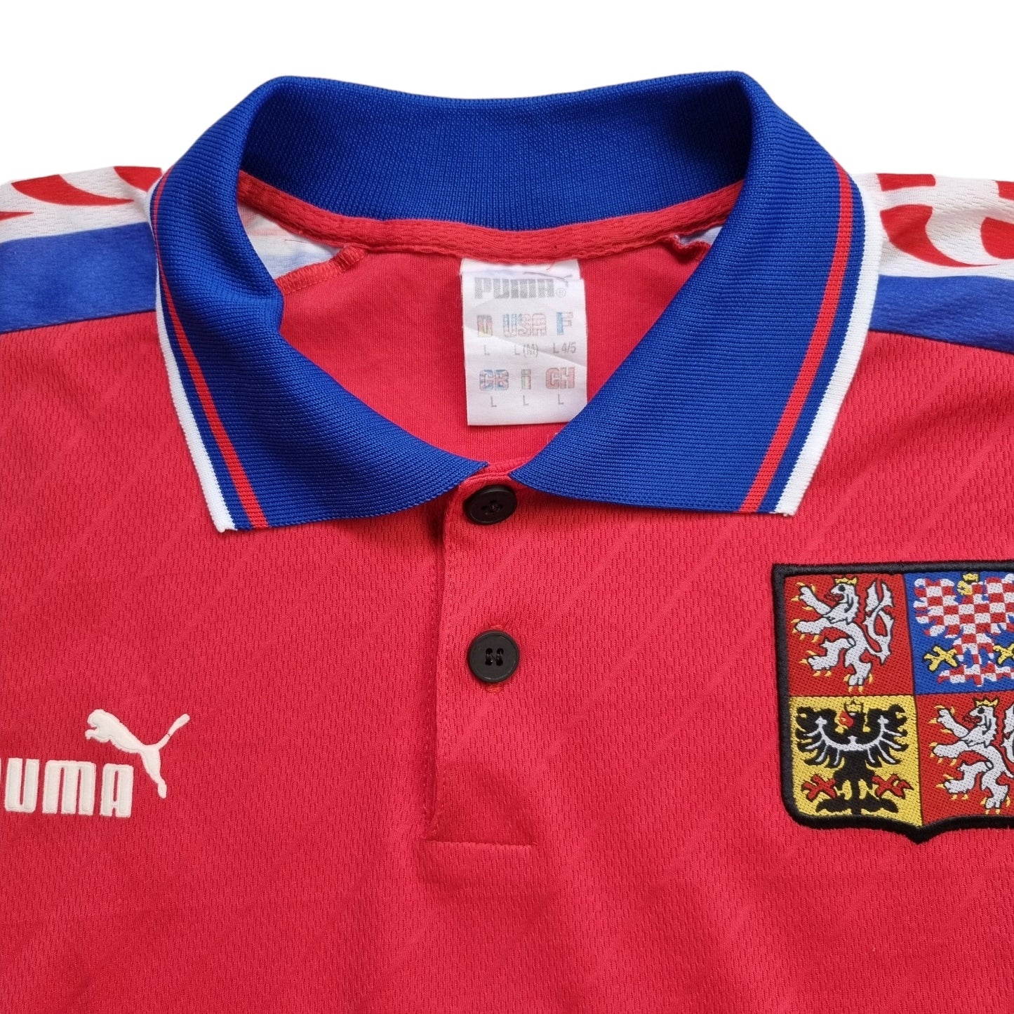 1996/98 Czech Republic Home Football Shirt (XL) Puma #8 Poborsky
