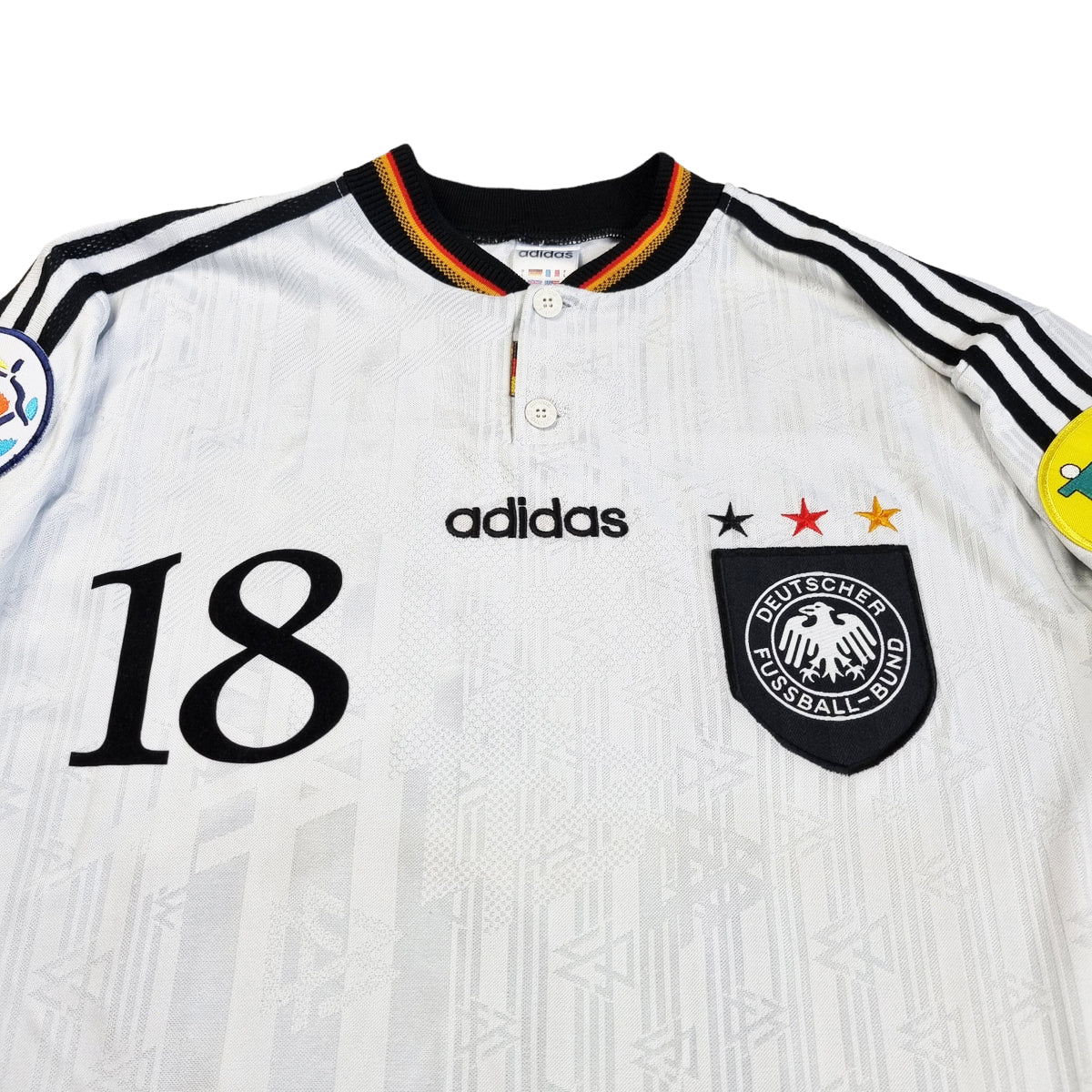 1996/98 Germany Home Football Shirt (L) Adidas #18 Klinsmann