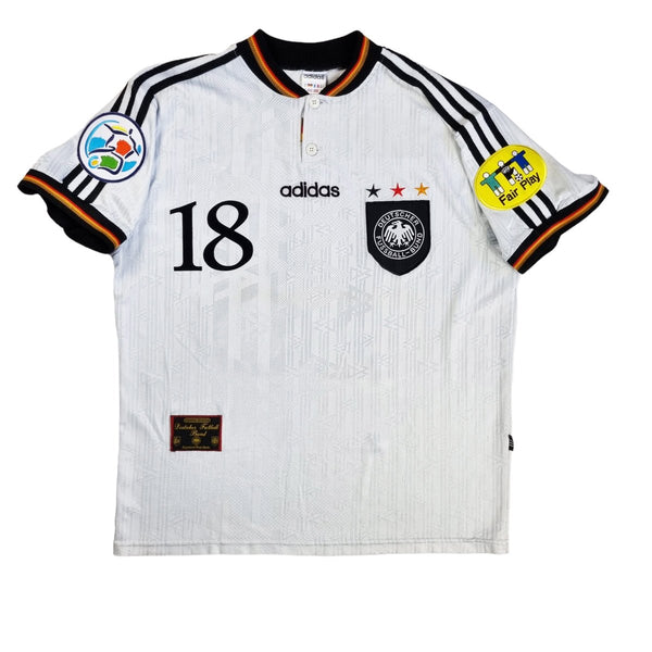 1996/98 Germany Home Football Shirt (L) Adidas #18 Klinsmann