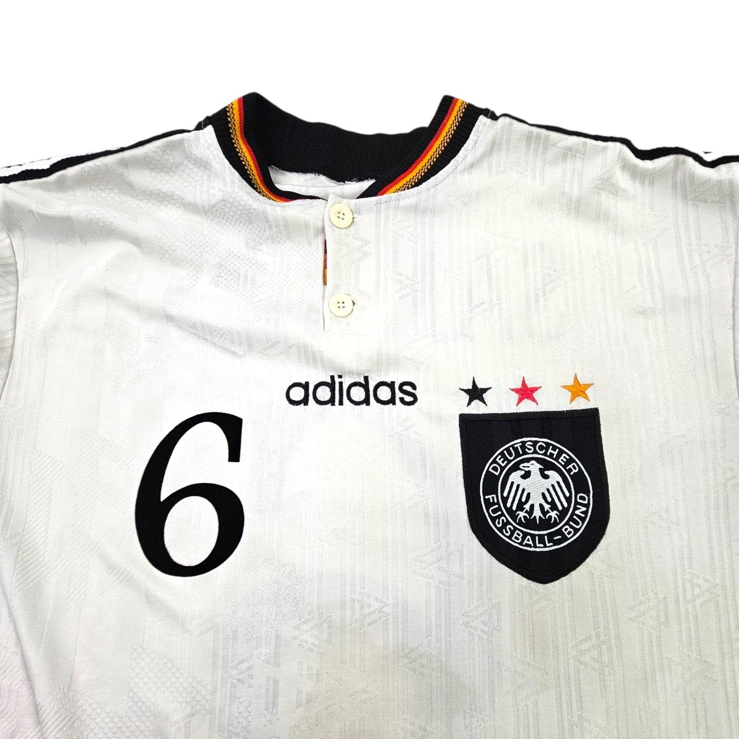 1996/98 Germany Home Football Shirt (L) Adidas #6 Sammer