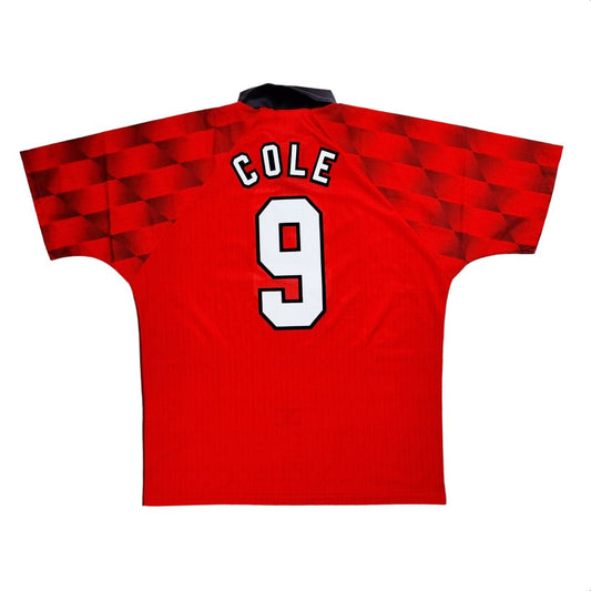 1996/98 Manchester United Home Football Shirt (L) Umbro #9 Cole