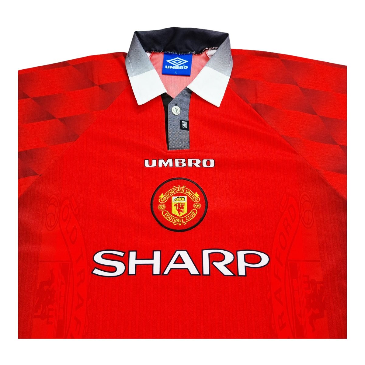 1996/98 Manchester United Home Football Shirt (L) Umbro #9 Cole