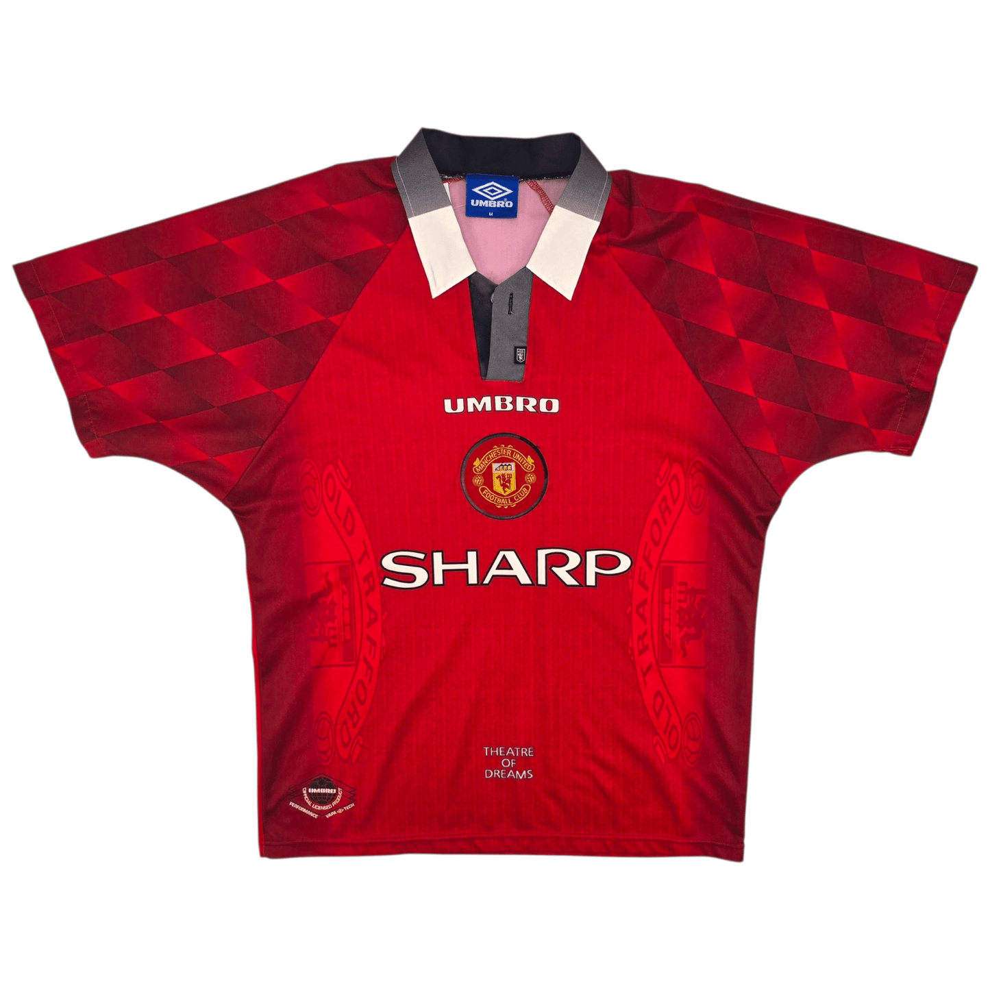 1996/98 Manchester United Home Football Shirt (M) Umbro #10 Beckham