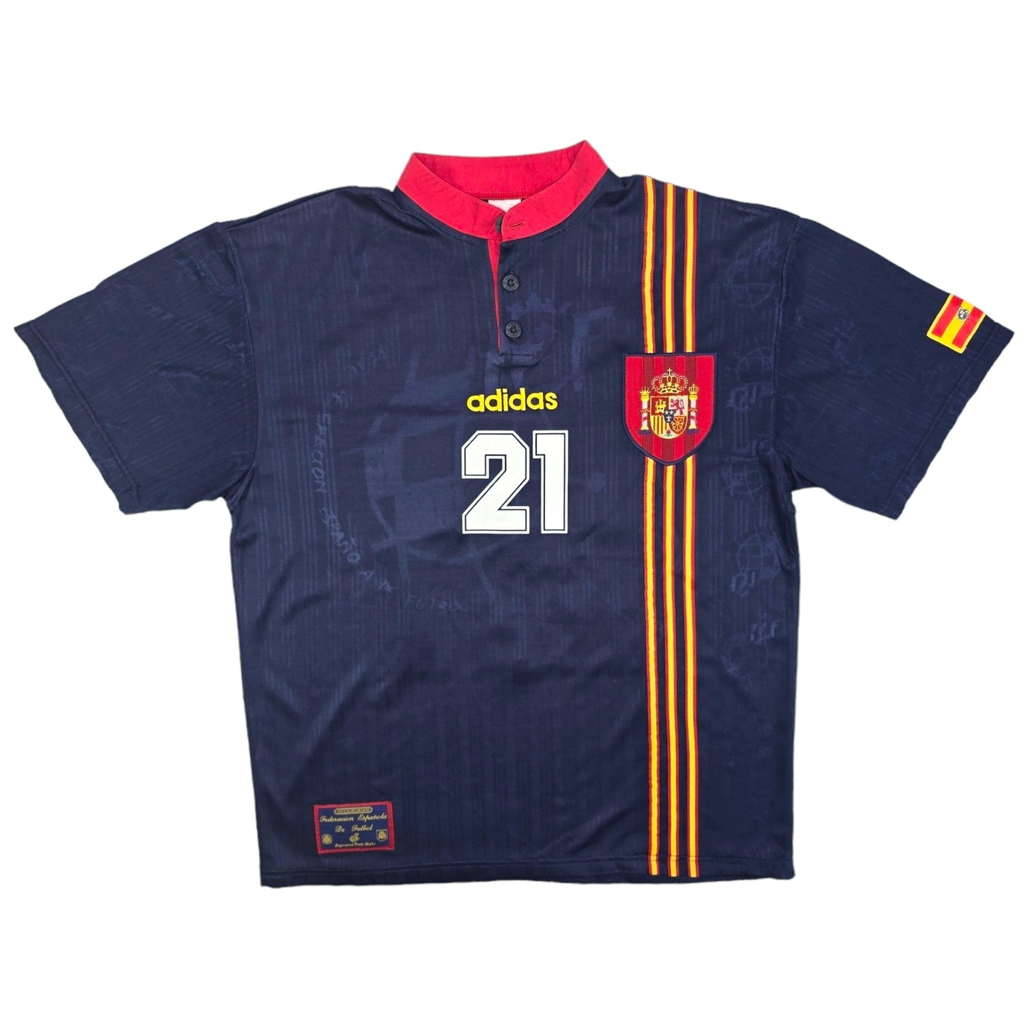 1996/98 Spain Away Football Shirt (L) Adidas #21 Enrique
