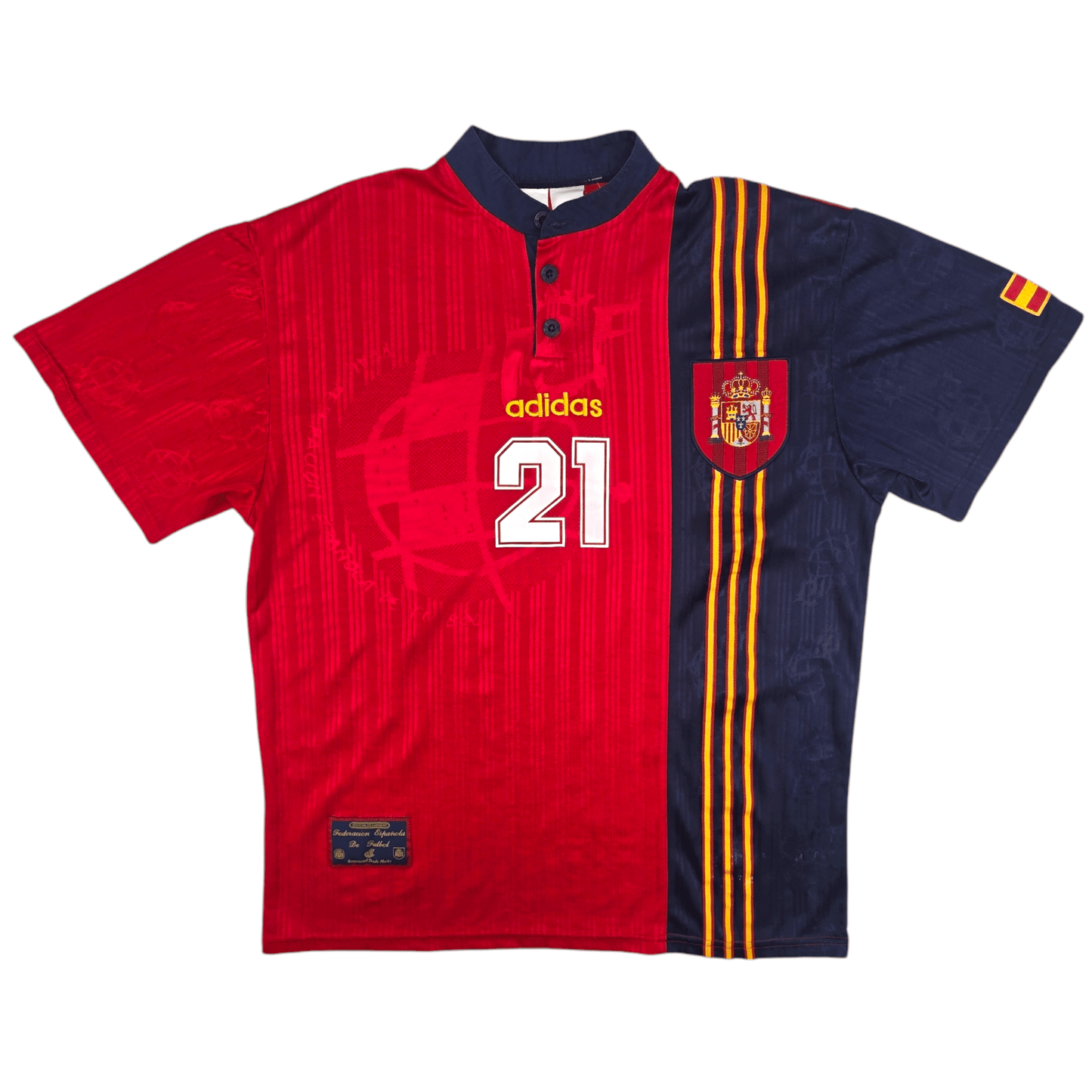 1996/98 Spain Home Football Shirt (XL) Adidas #21 Luis Enrique
