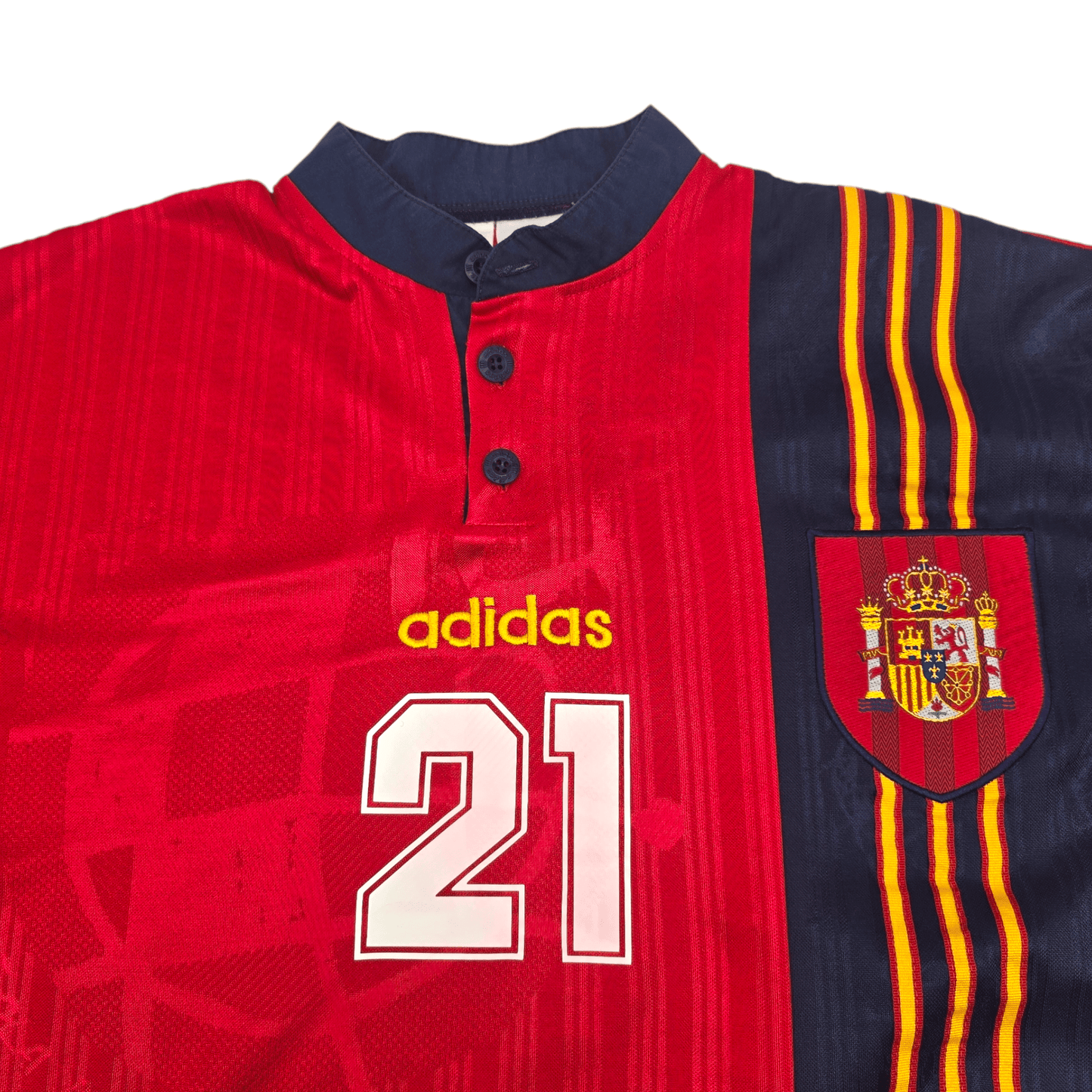 1996/98 Spain Home Football Shirt (XL) Adidas #21 Luis Enrique