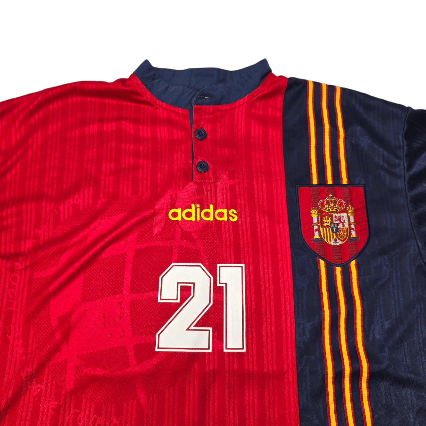 1996/98 Spain Home Football Shirt (XL) Adidas #21 Luis Enrique
