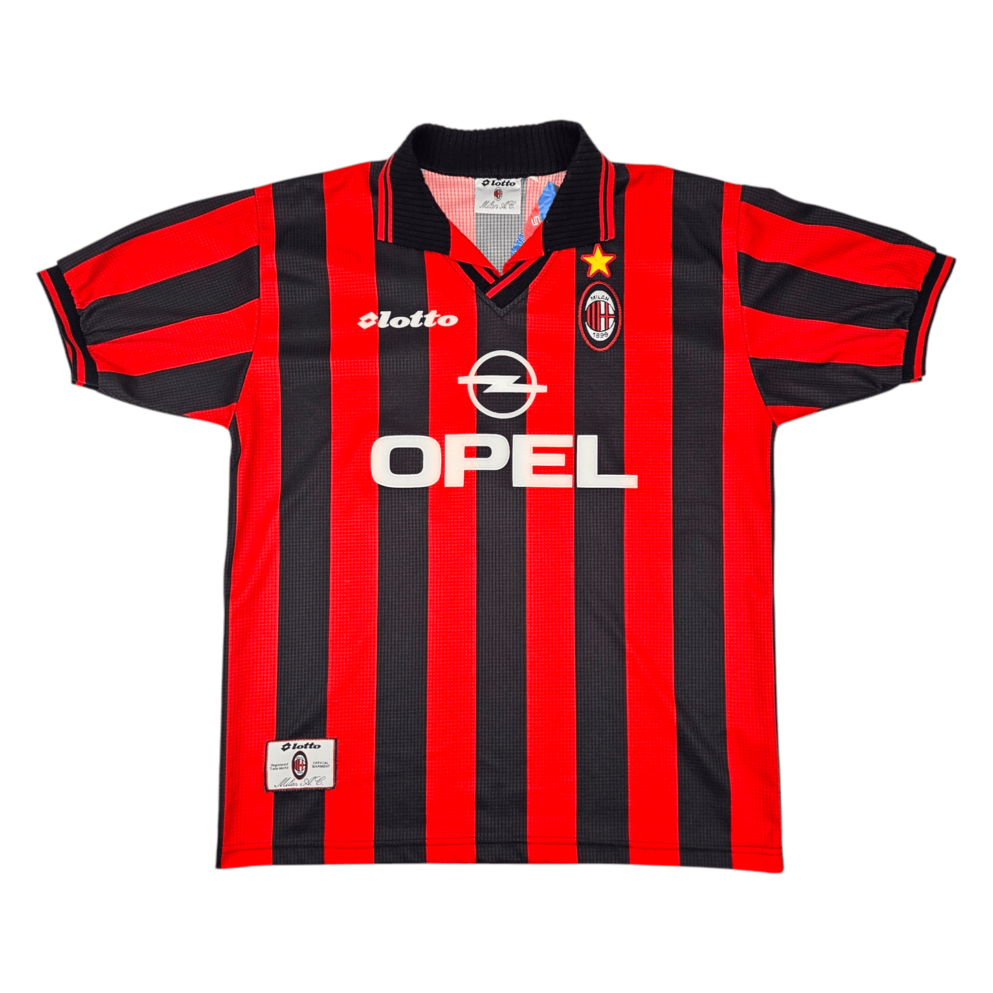 1997/98 AC Milan Home Football Shirt (XL) Lotto #3 Maldini