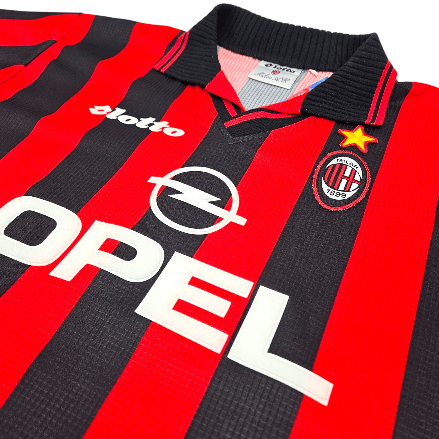1997/98 AC Milan Home Football Shirt (XL) Lotto #3 Maldini
