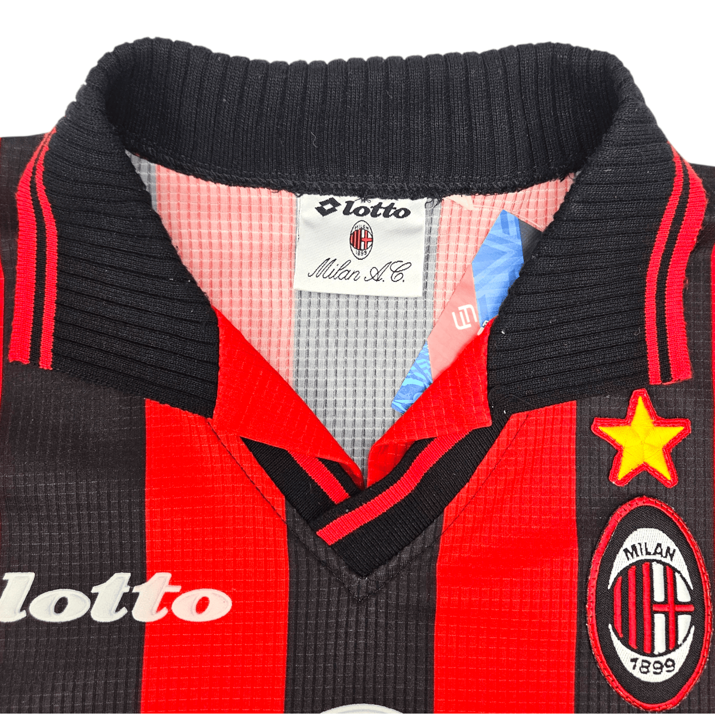1997/98 AC Milan Home Football Shirt (XL) Lotto #3 Maldini