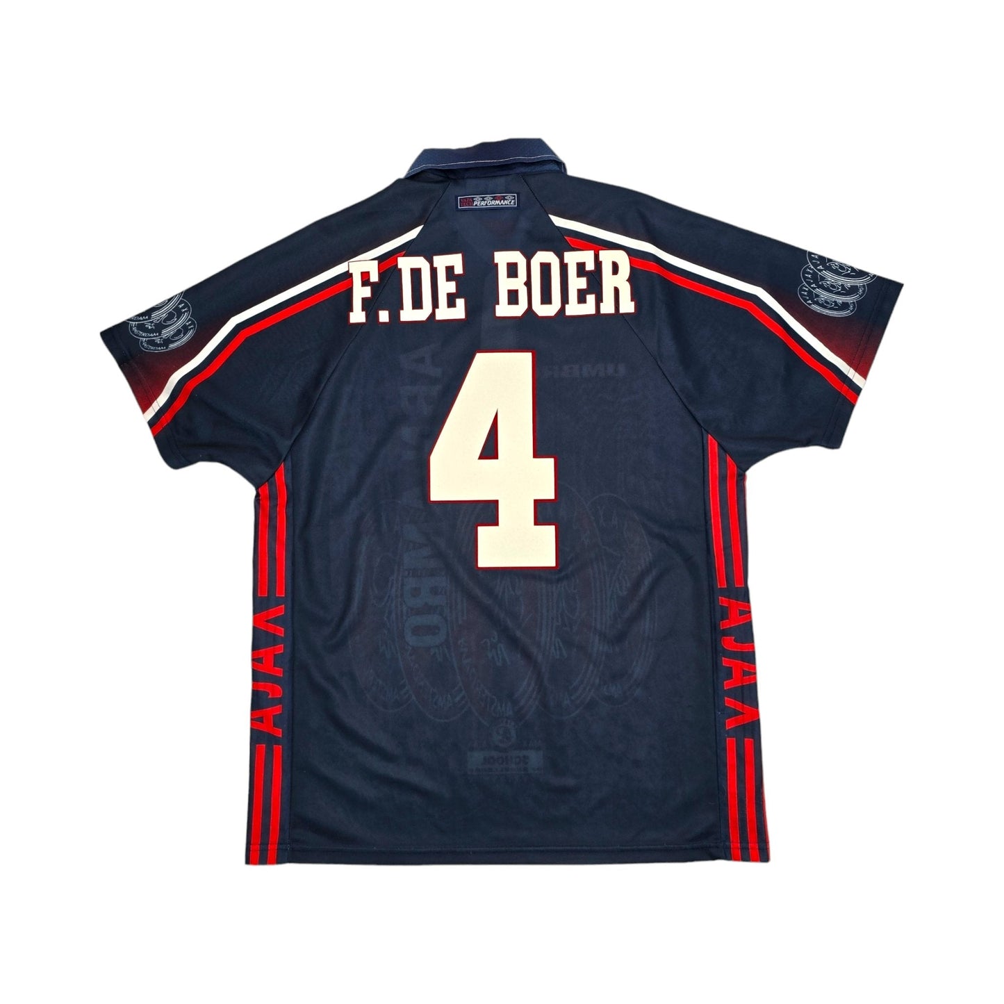 1997/98 Ajax Away Football Shirt (L) Umbro # 4 F. De Boer