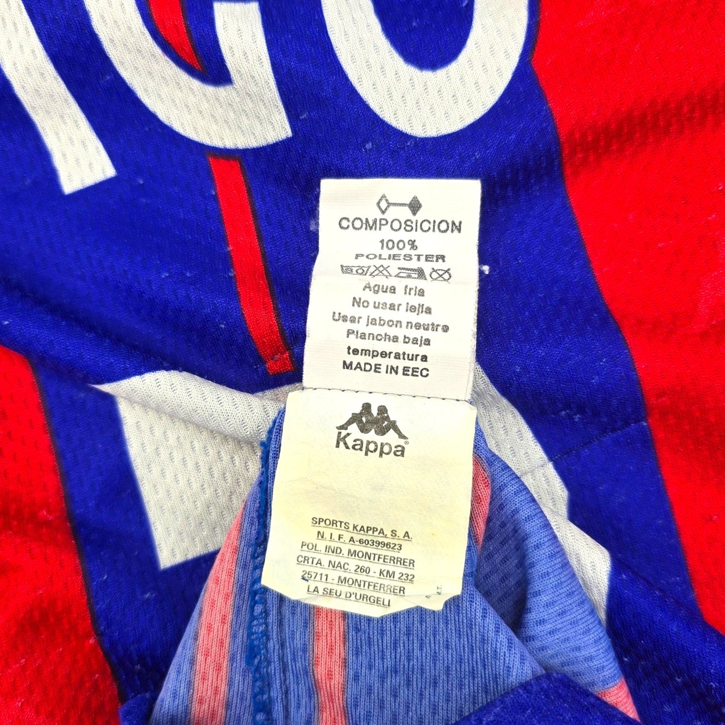 1997/98 Barcelona Home Football Shirt (M) Kappa #7 Figo