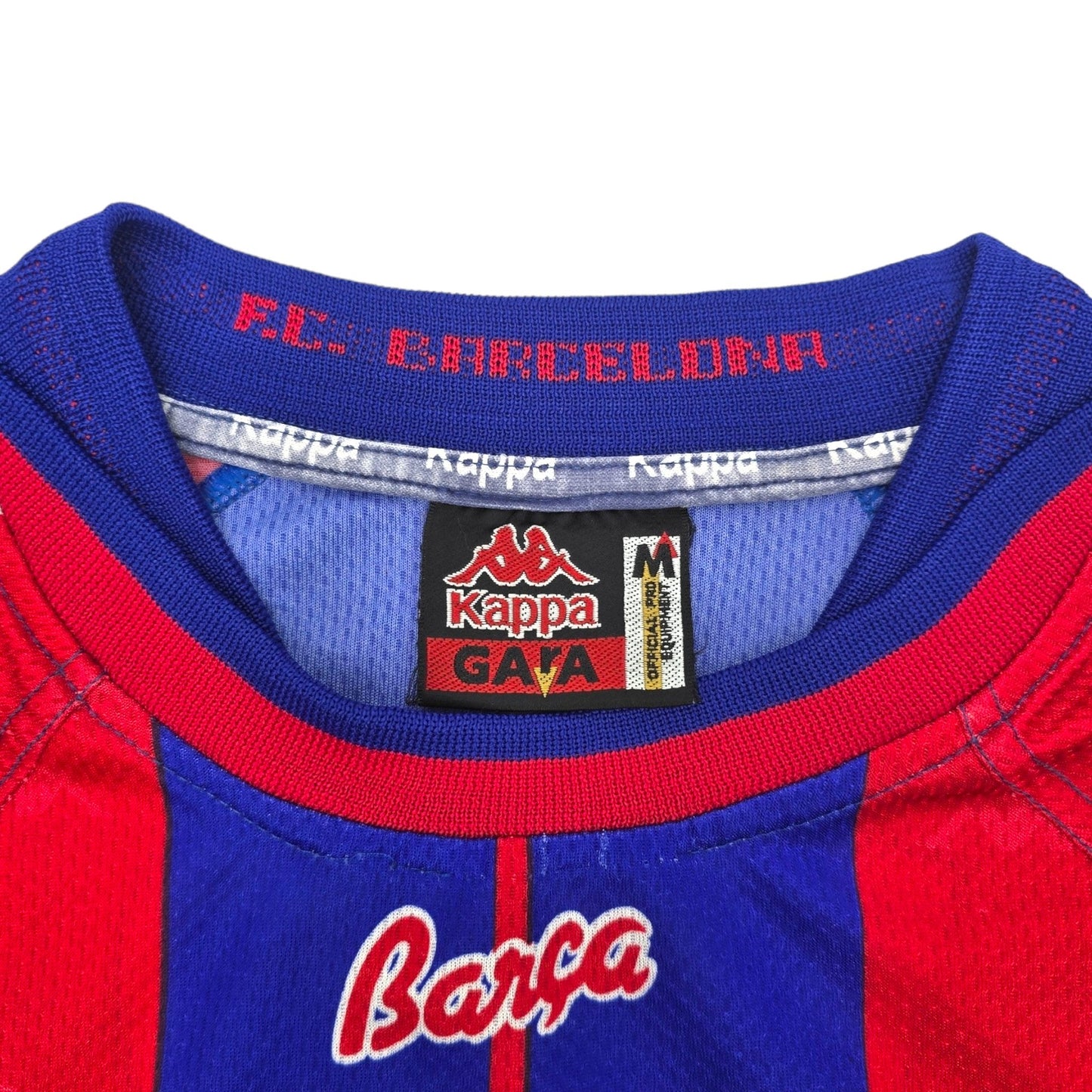 1997/98 Barcelona Home Football Shirt (M) Kappa #7 Figo
