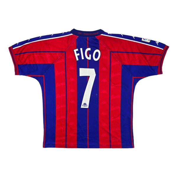 1997/98 Barcelona Home Football Shirt (M) Kappa #7 Figo