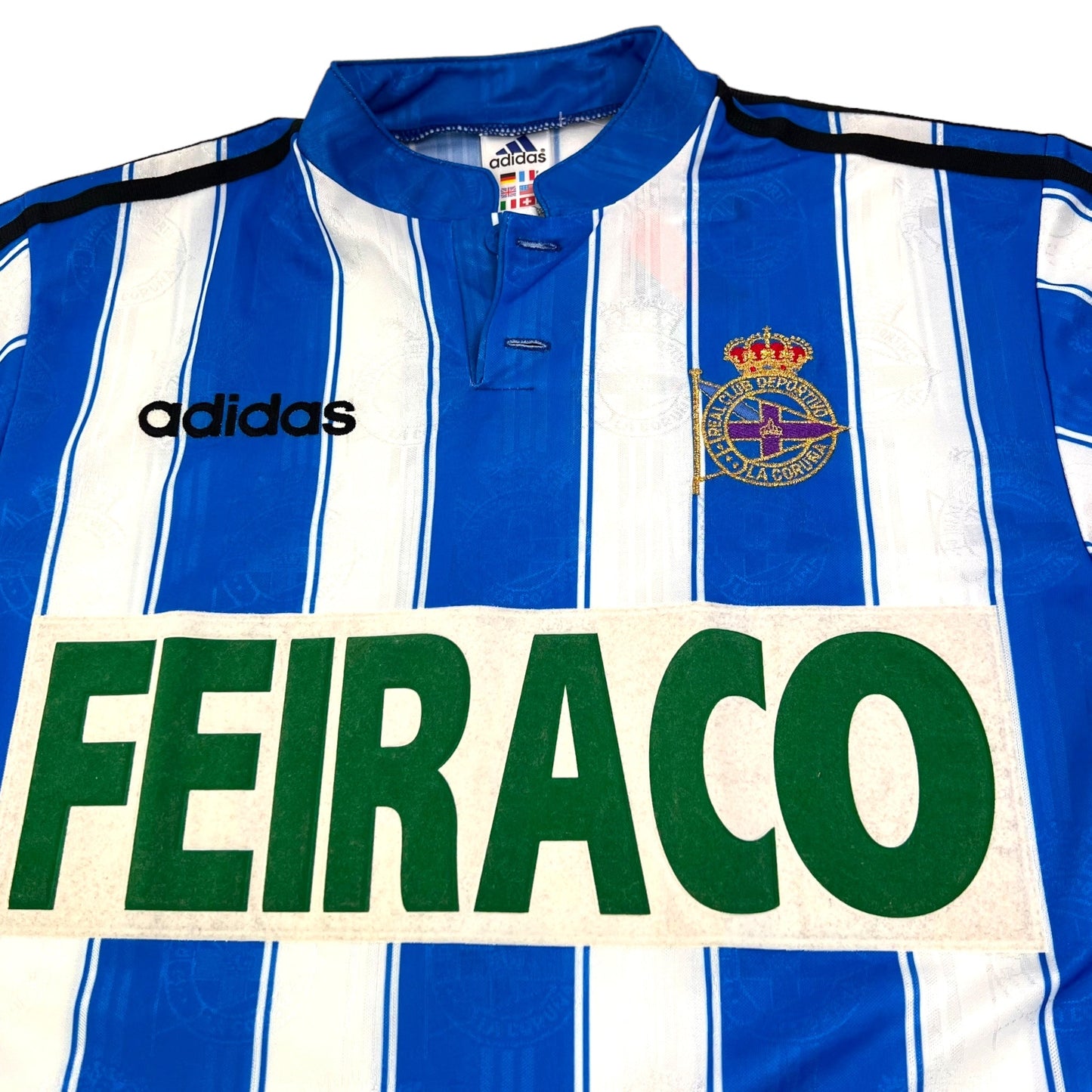1997/98 Deportivo La Coruna Home Football Shirt (S) Adidas