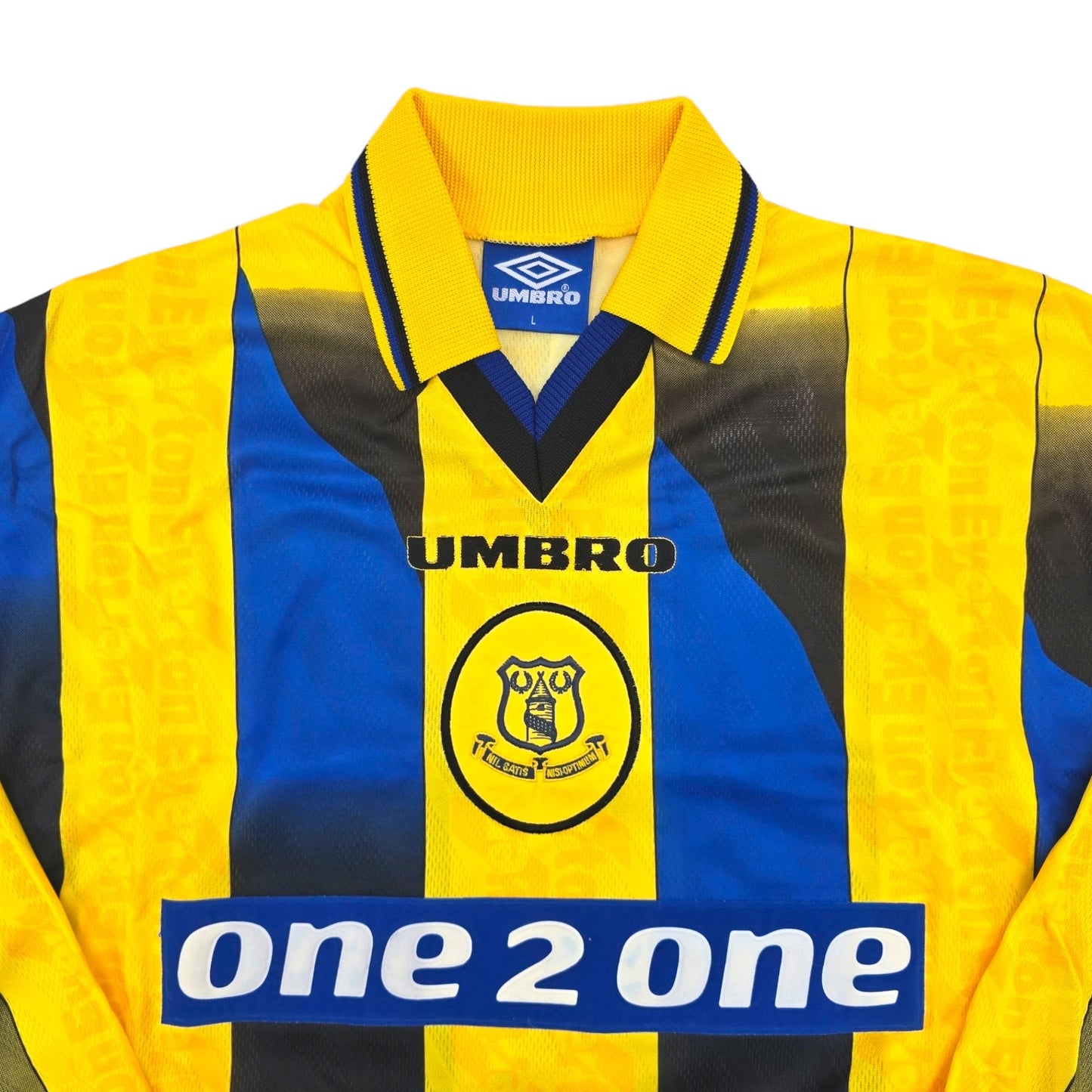 1997/98 Everton Away Football Shirt (L) Umbro #29 Cadamateri (Player Version)