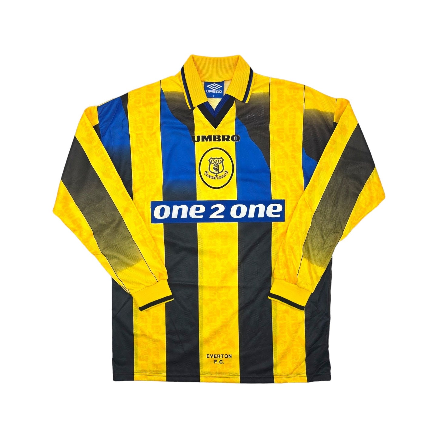1997/98 Everton Away Football Shirt (L) Umbro #29 Cadamateri (Player Version)