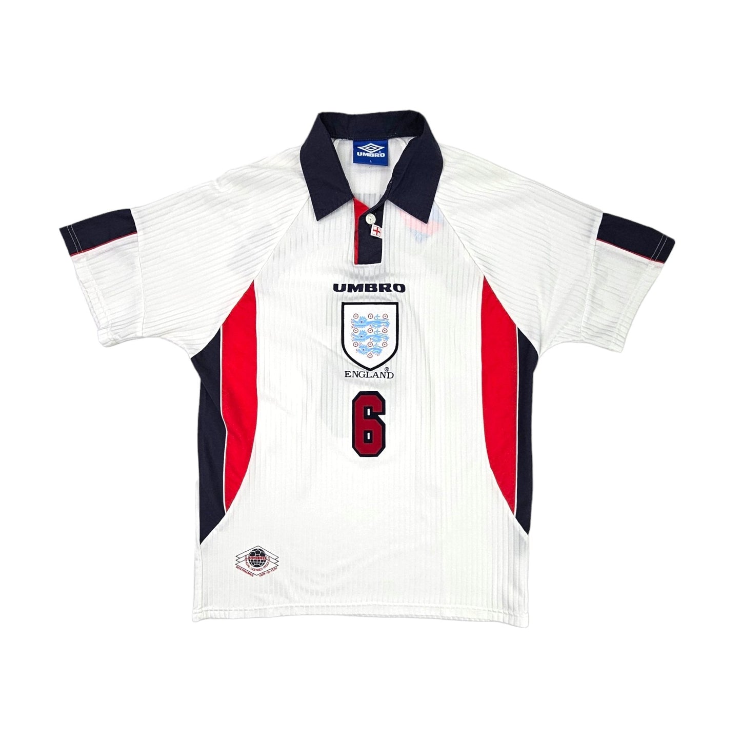 1997/99 England Home Football Shirt (XL) Umbro # 6 Southgate