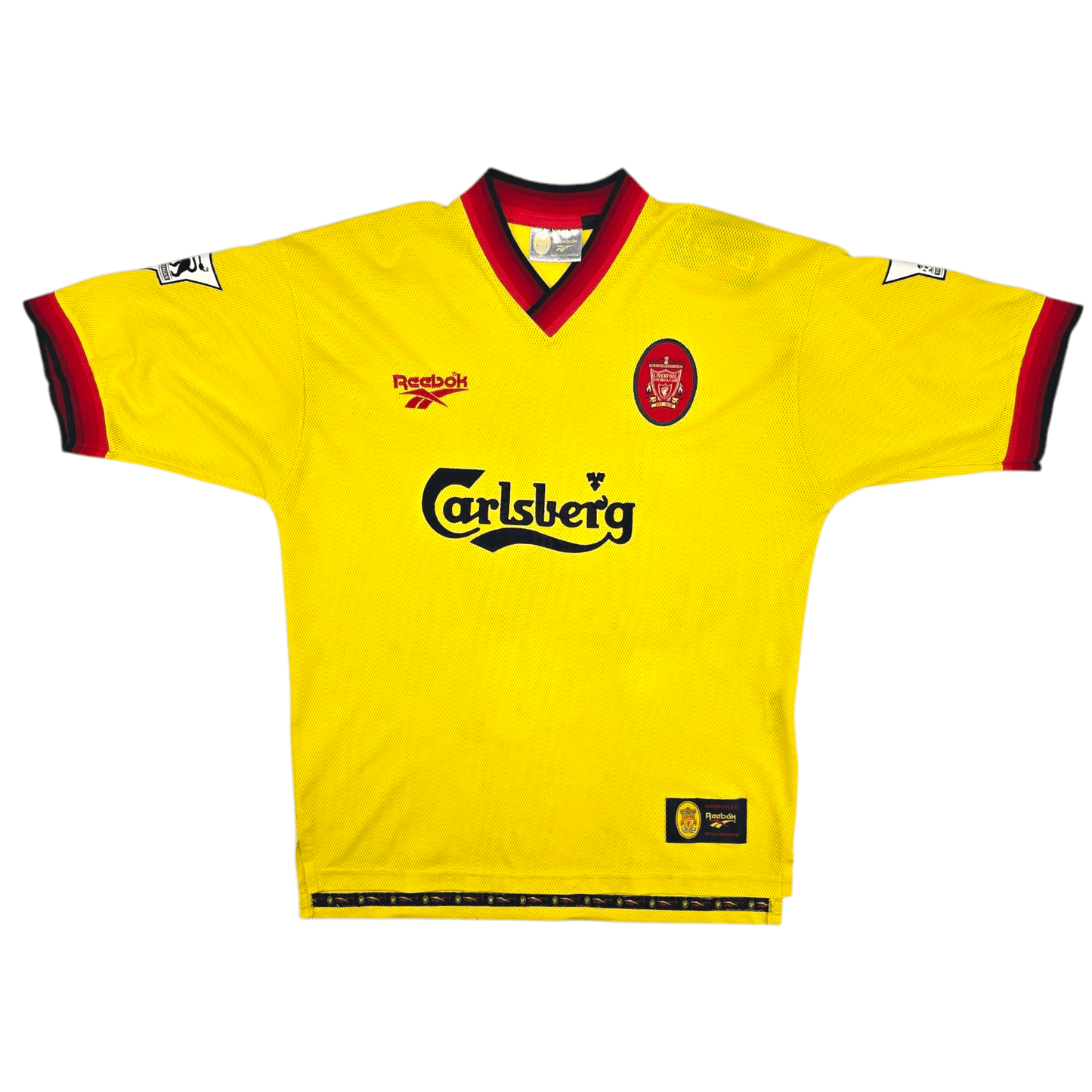 1997/99 Liverpool Away Football Shirt (M) Reebok #15 Berger