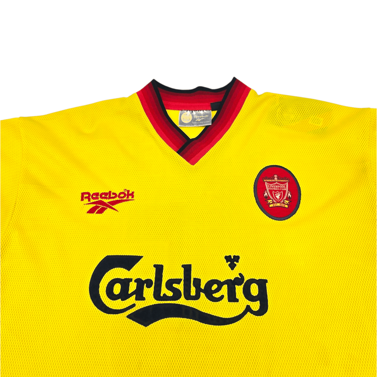 1997/99 Liverpool Away Football Shirt (M) Reebok #15 Berger