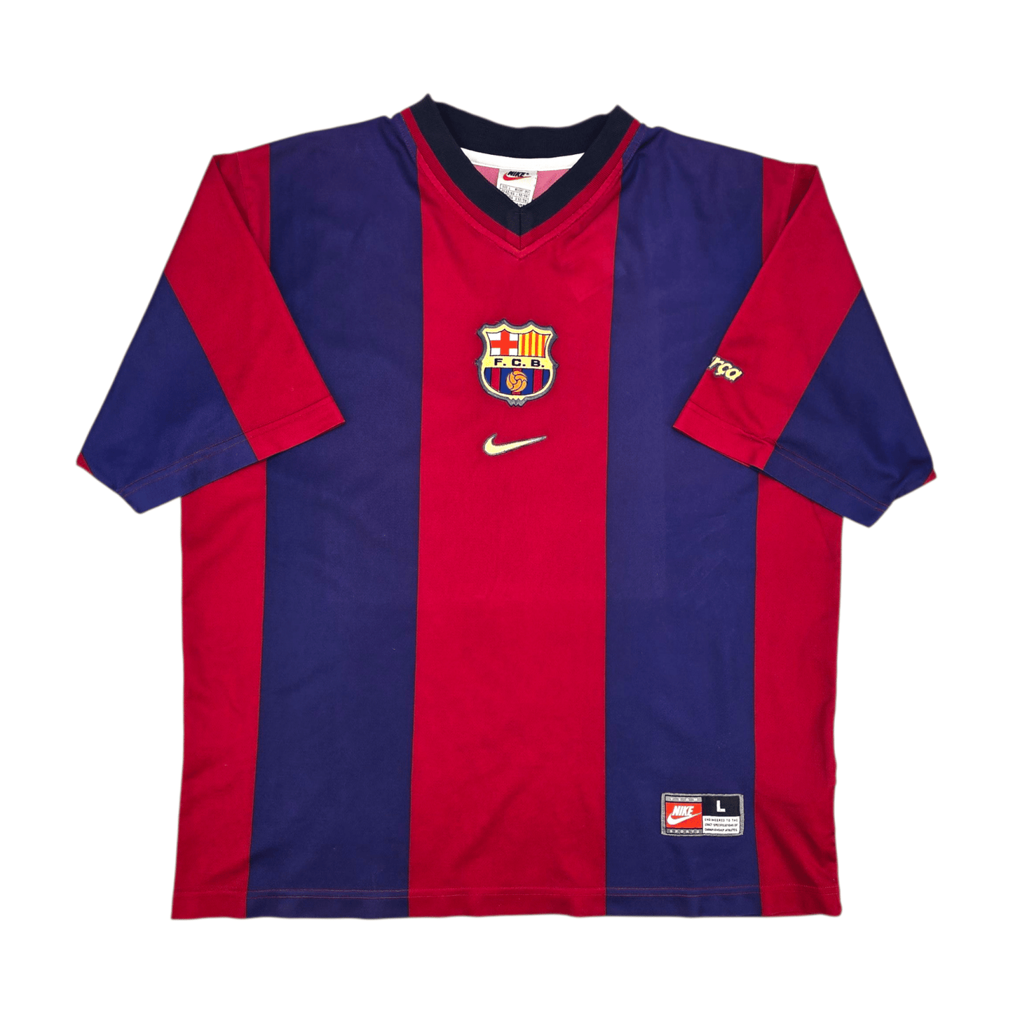 1998/00 Barcelona Home Football Shirt (L) Nike #4 Guardiola