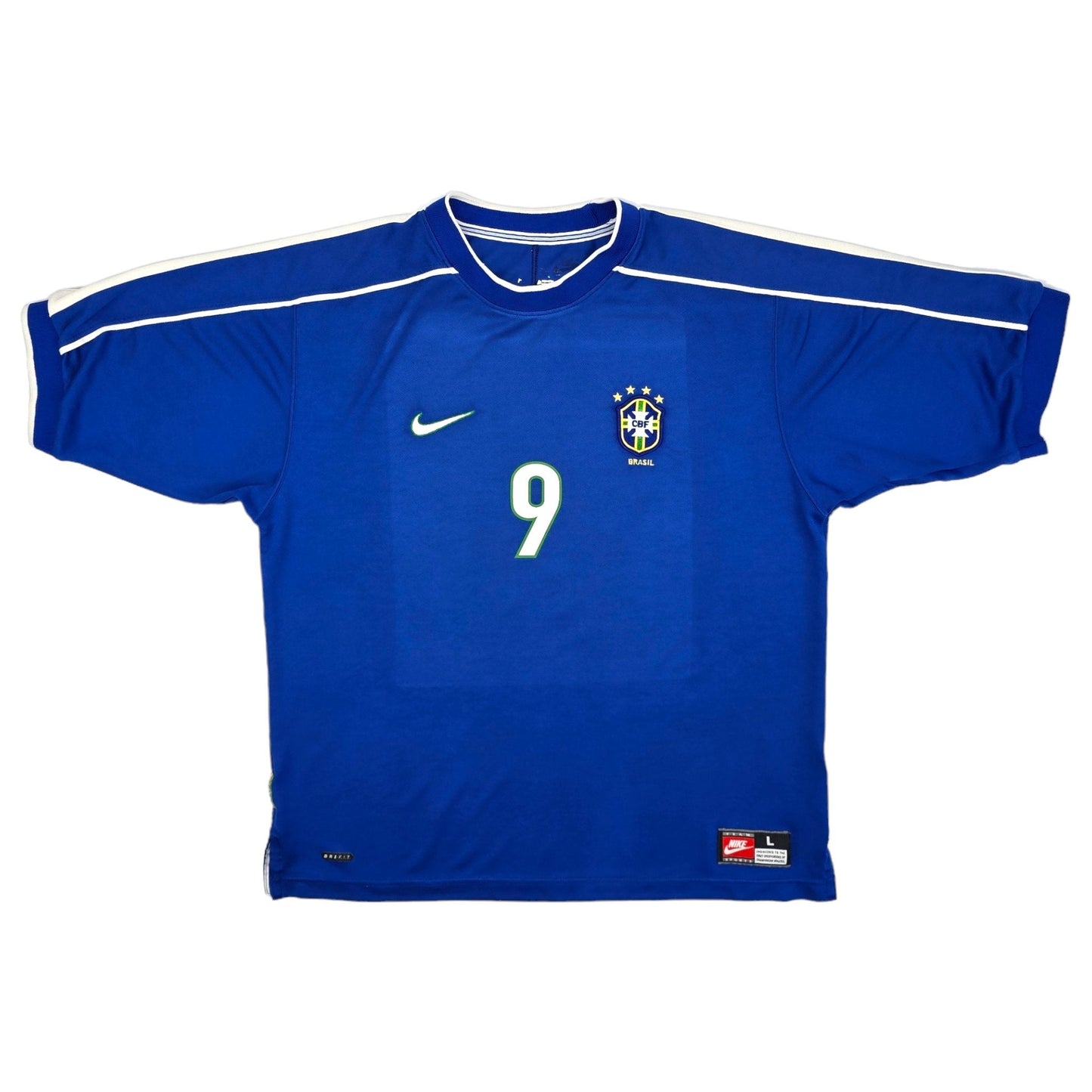 1998/00 Brazil Away Football Shirt (L) Nike #9 Ronaldo