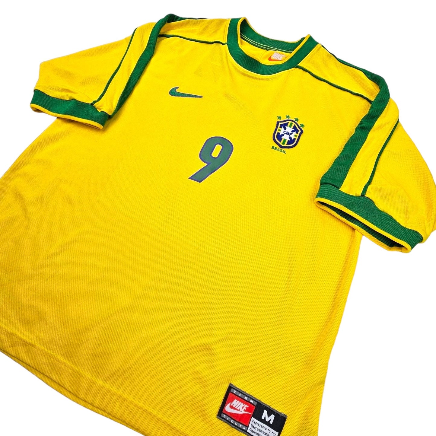 1998/00 Brazil Home Football Shirt (M) Nike #9 Ronaldo