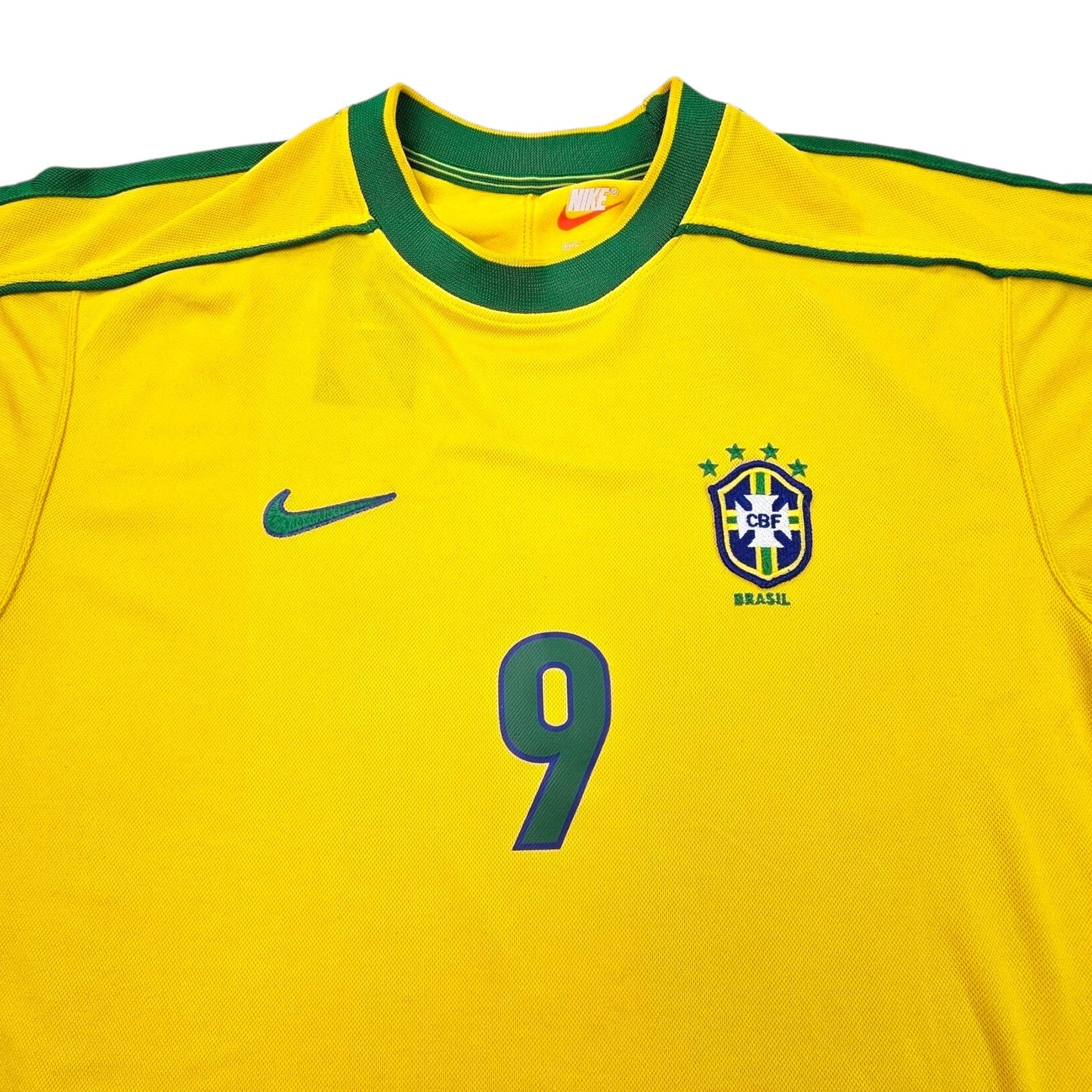 1998/00 Brazil Home Football Shirt (M) Nike #9 Ronaldo