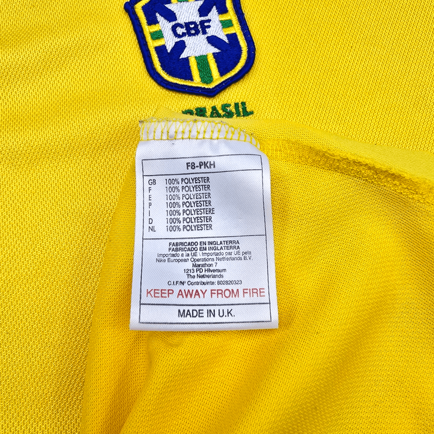1998/00 Brazil Home Football Shirt (M) Nike #9 Ronaldo