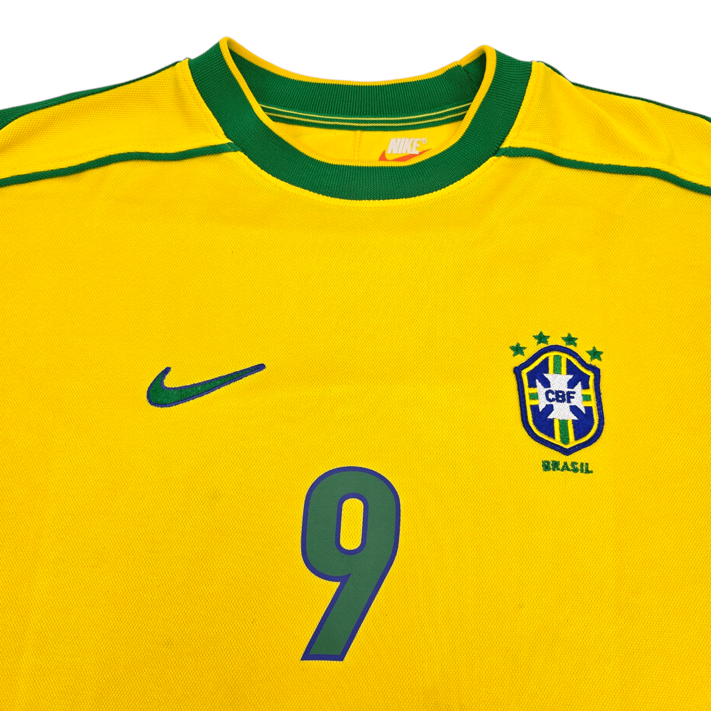 1998/00 Brazil Home Football Shirt (M) Nike #9 Ronaldo