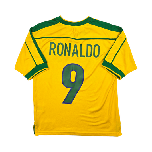 1998/00 Brazil Home Football Shirt (S) Nike #9 Ronaldo