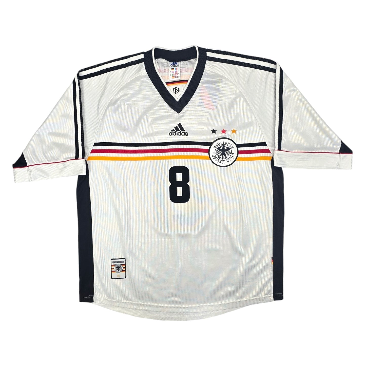 1998/00 Germany Home Football Shirt (L) Adidas #8 Matthaus