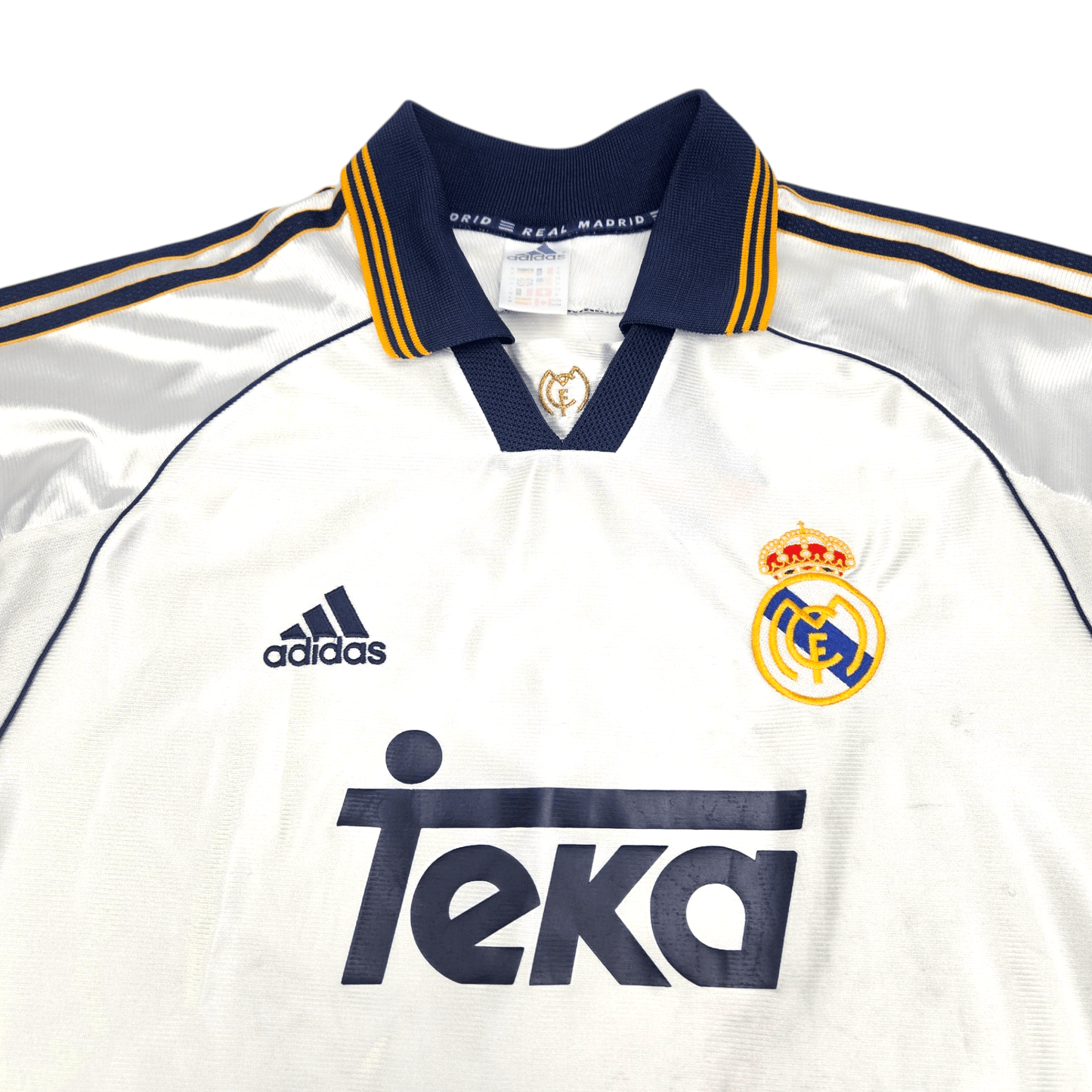 1998/00 Real Madrid Home Football Shirt (M) Adidas #3 Carlos