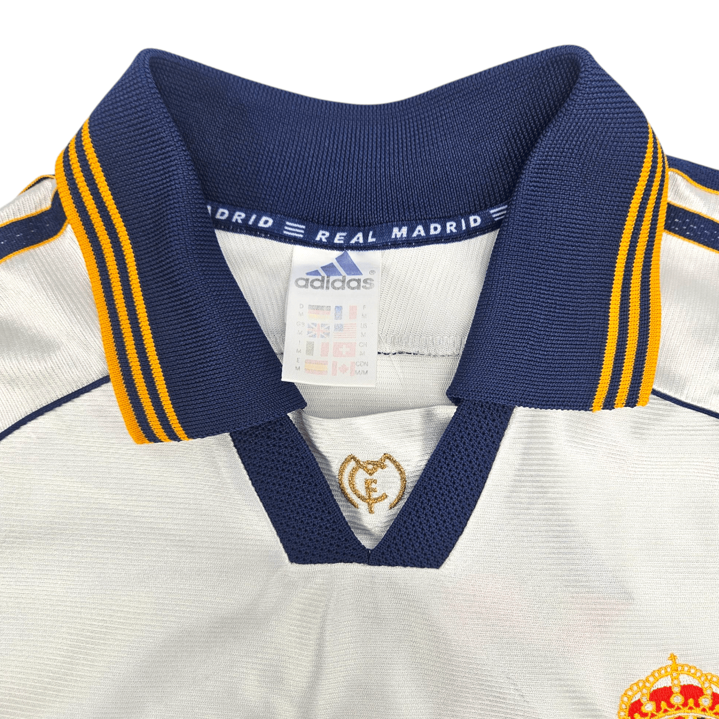 1998/00 Real Madrid Home Football Shirt (M) Adidas #3 Carlos