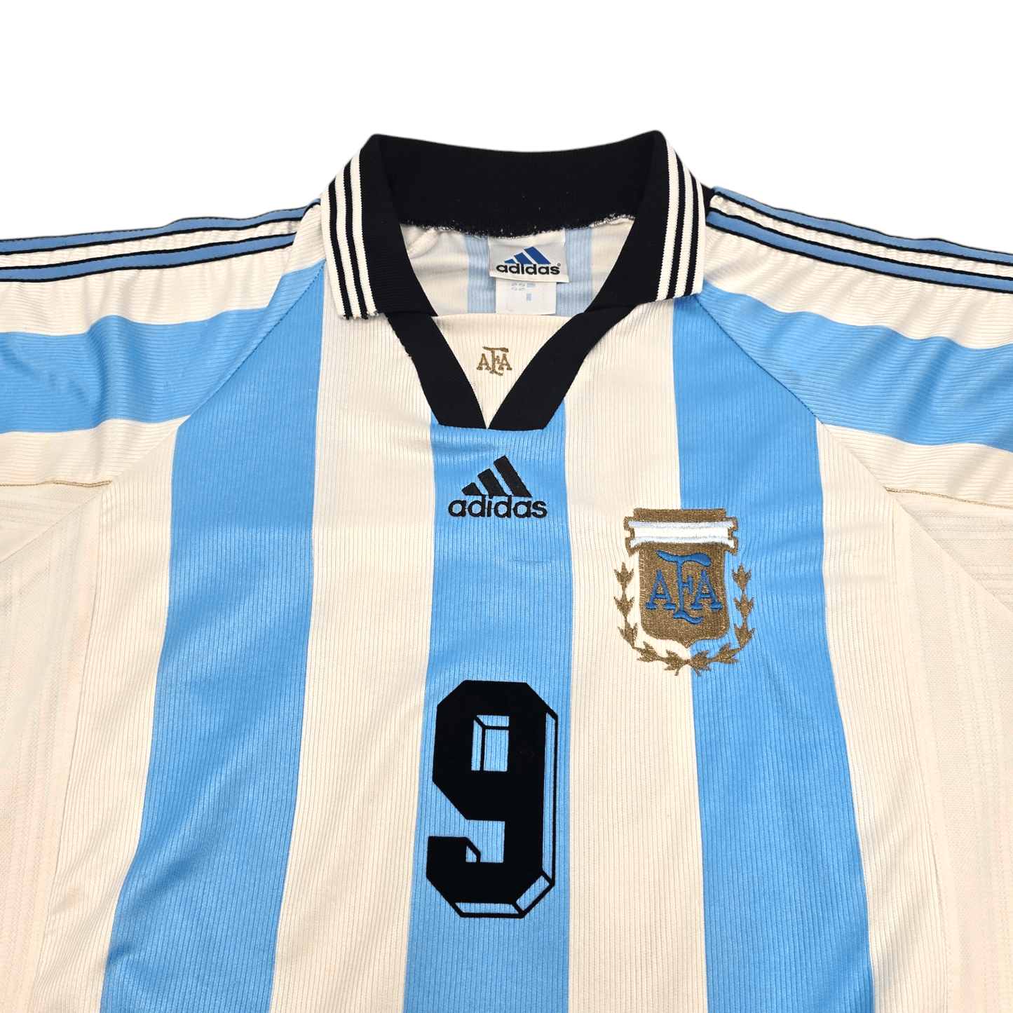 1998/99 Argentina Home Football Shirt (L) Adidas #9 Batistuta