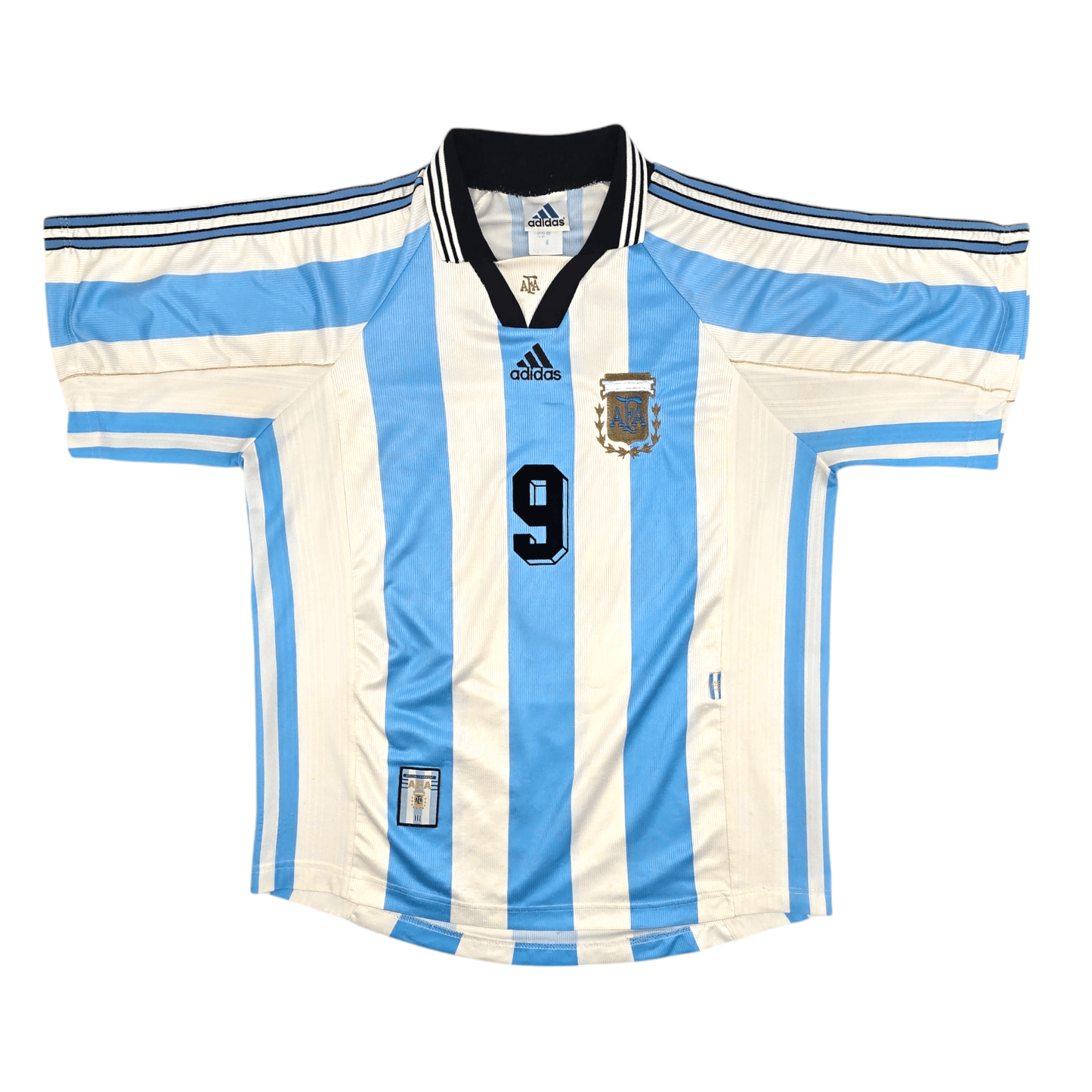 1998/99 Argentina Home Football Shirt (L) Adidas #9 Batistuta