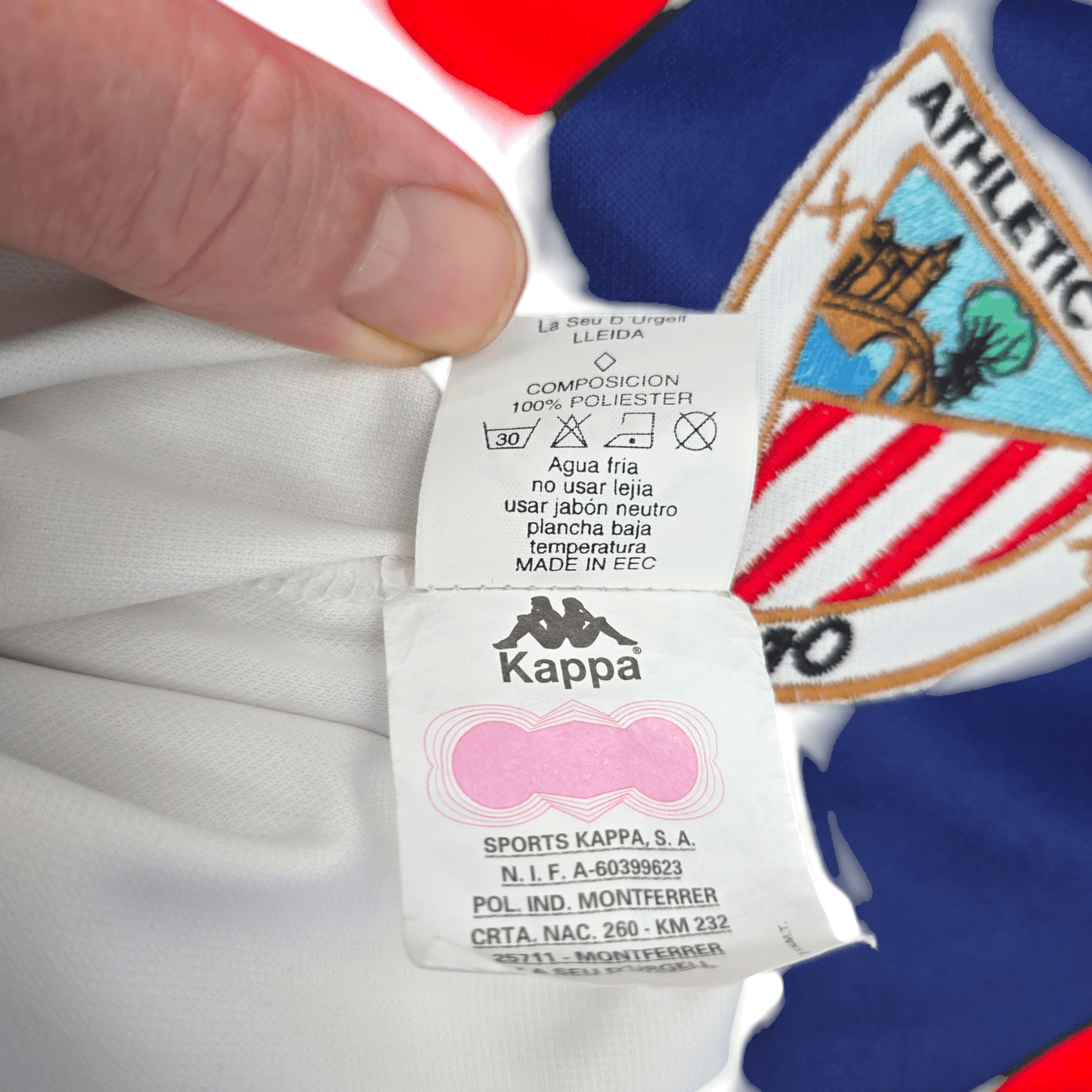 1998/99 Atletico Bilbao Away Football Shirt (M) Kappa #20 Urzaiz