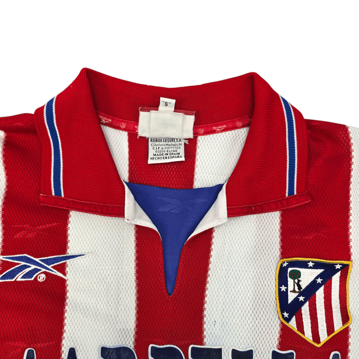 1998/99 Atletico Madrid Home Football Shirt (S) Reebok