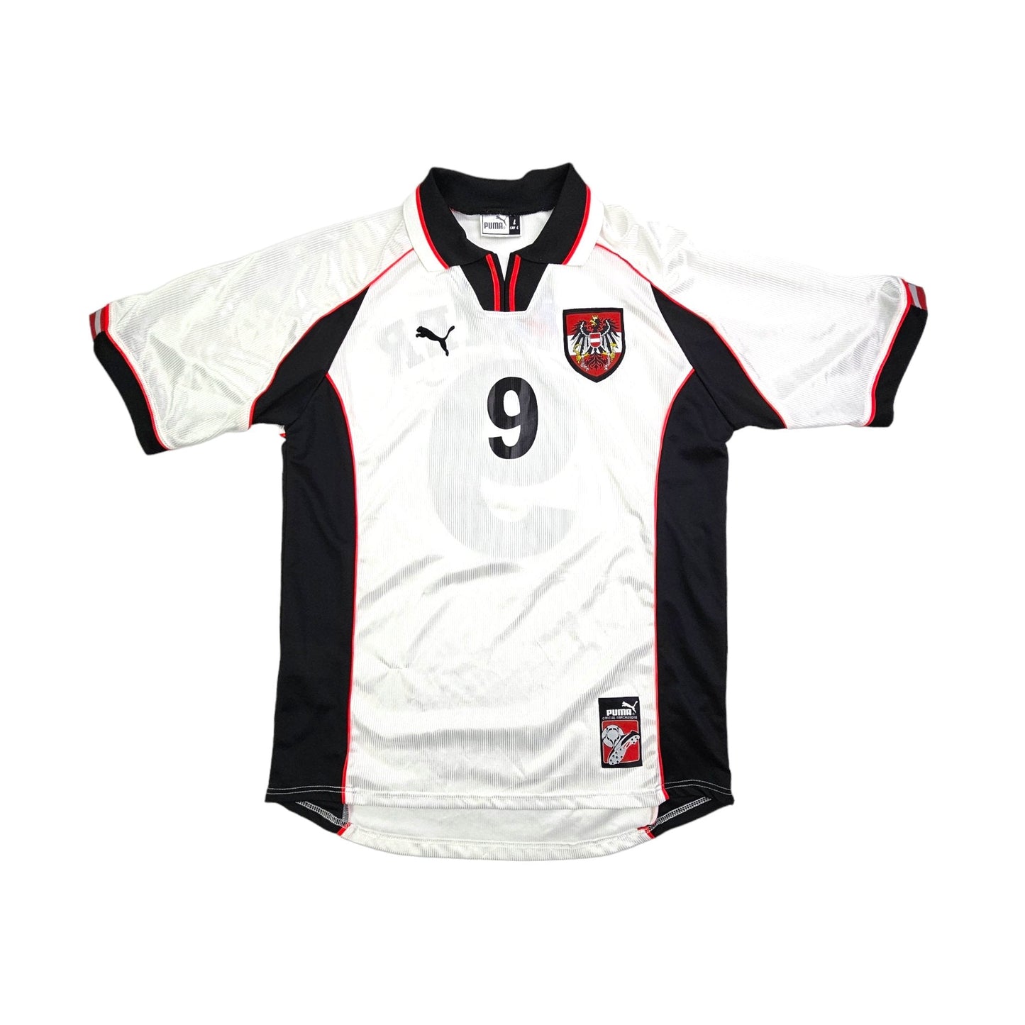 1998/99 Austria Home Football Shirt (L) Puma # 9 Polster